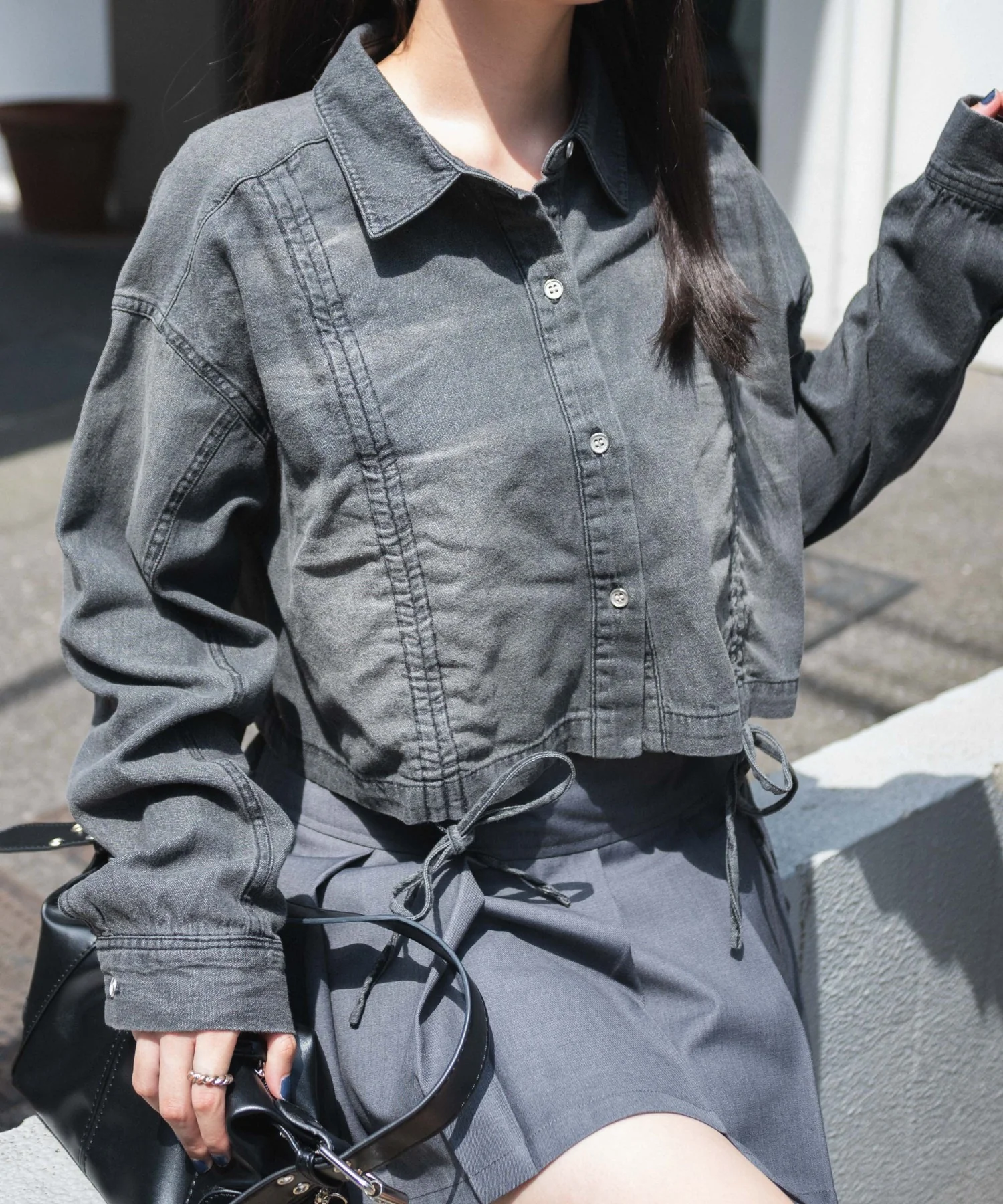 ドロストデニムショートシャツ - Image 11