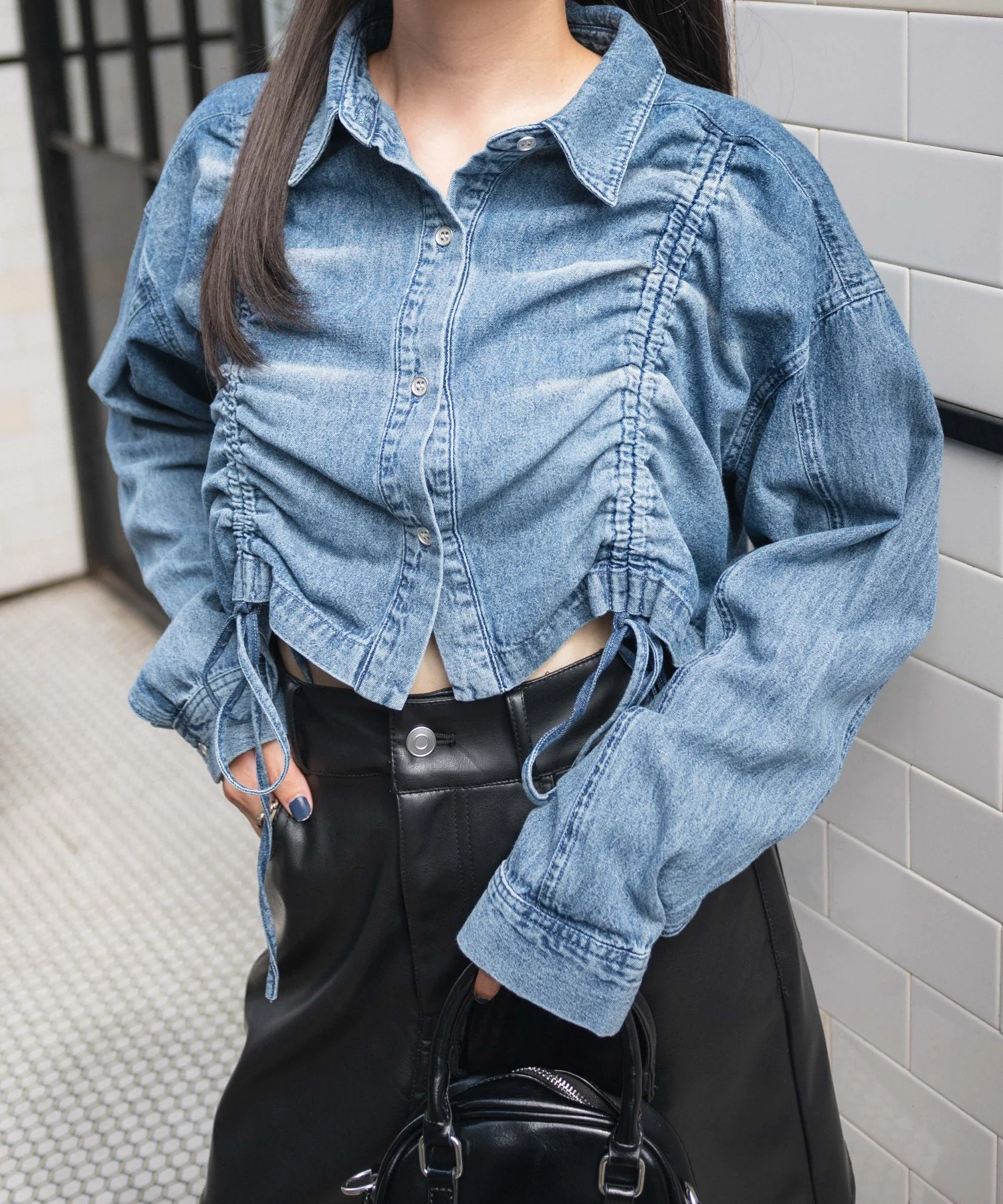 ドロストデニムショートシャツ - Image 6