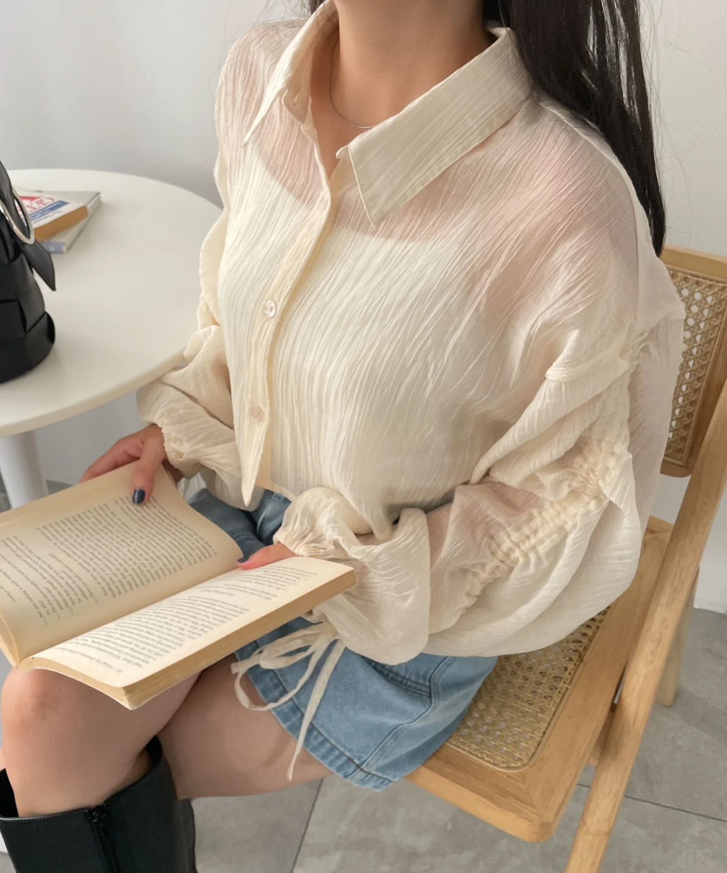 楊柳シアードロストショートシャツ - Image 13