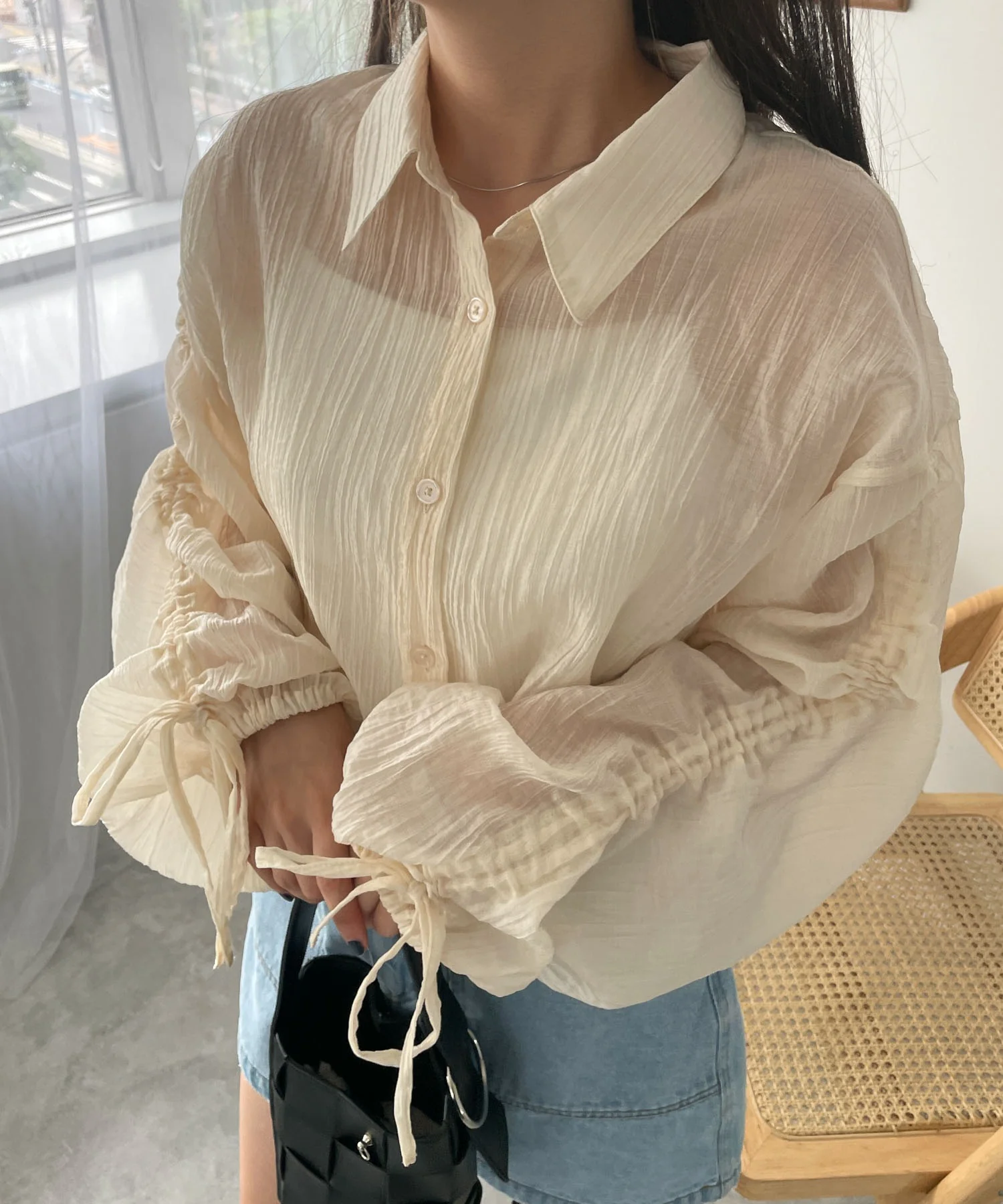楊柳シアードロストショートシャツ - Image 14