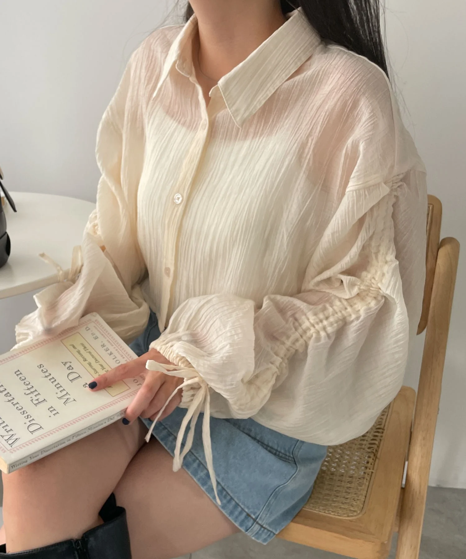 楊柳シアードロストショートシャツ - Image 2