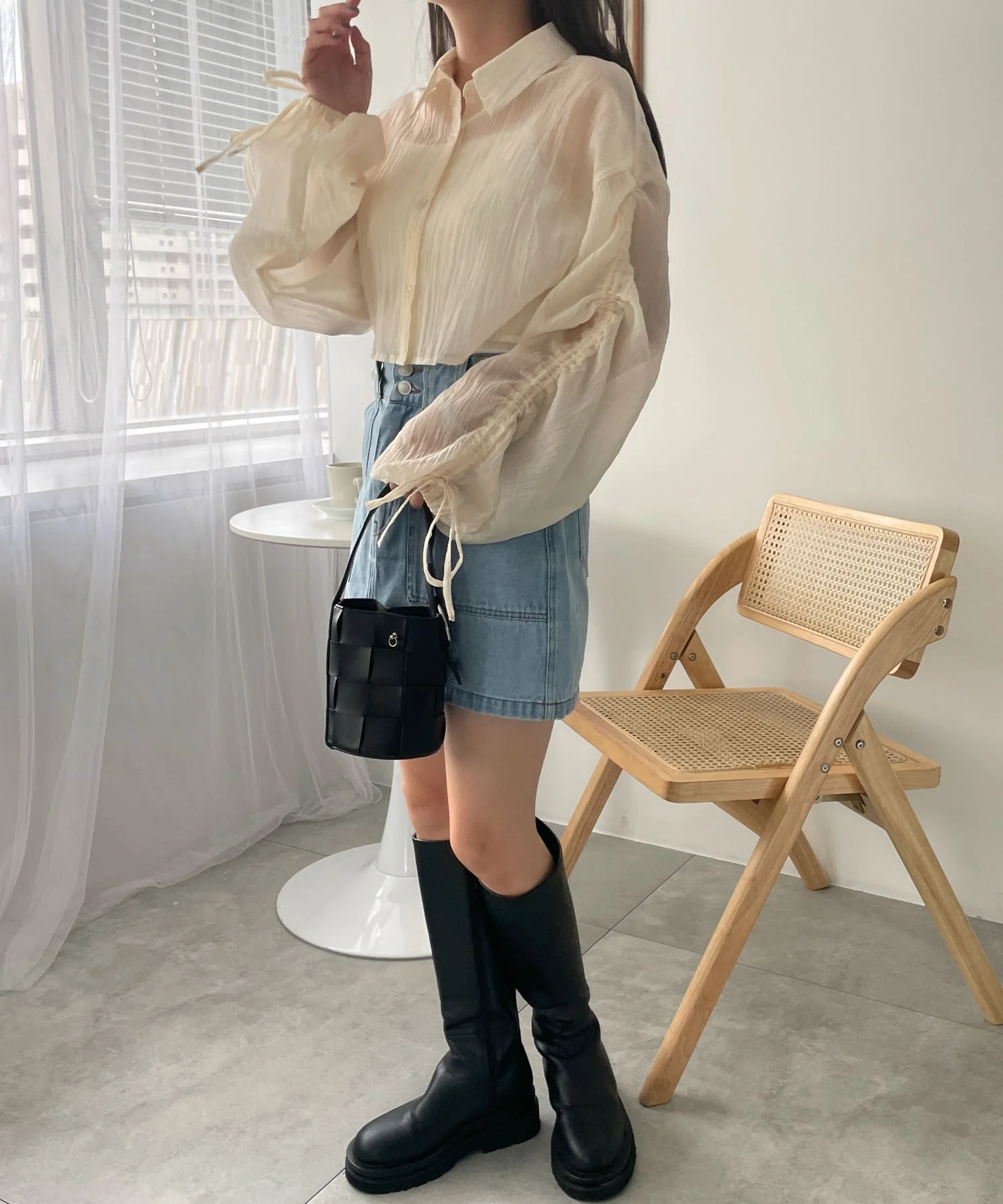 楊柳シアードロストショートシャツ - Image 4
