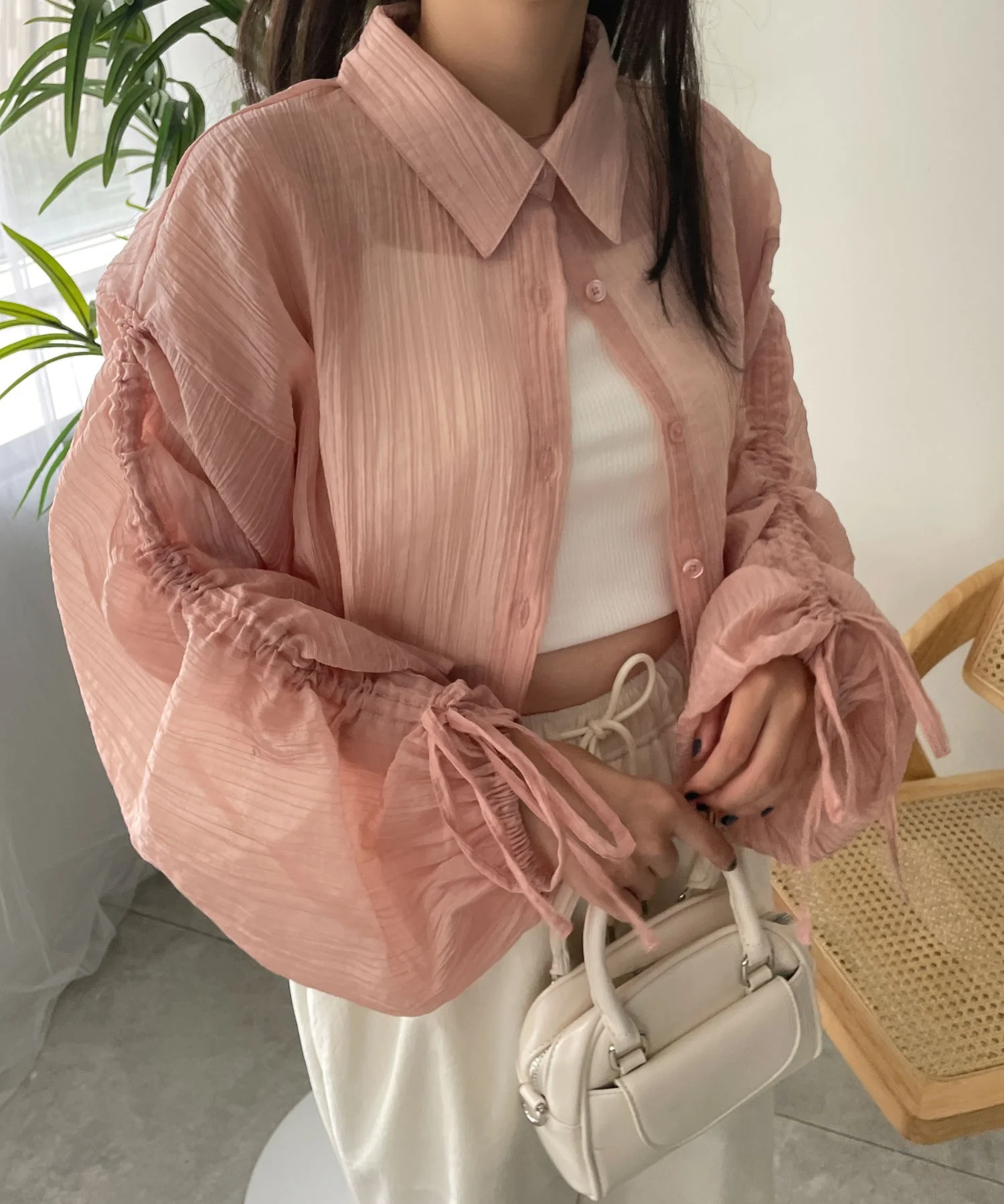 楊柳シアードロストショートシャツ - Image 7
