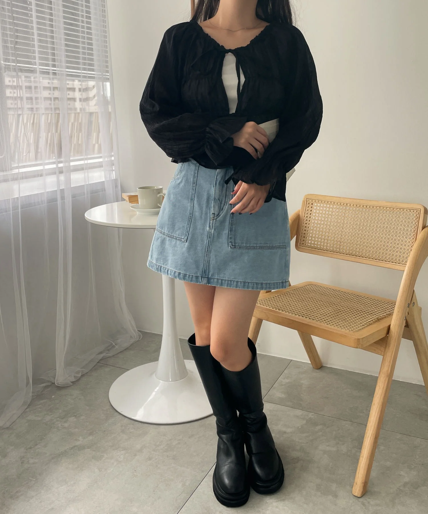 マルチWAY楊柳シアーシャーリングリボンブラウス - Image 17