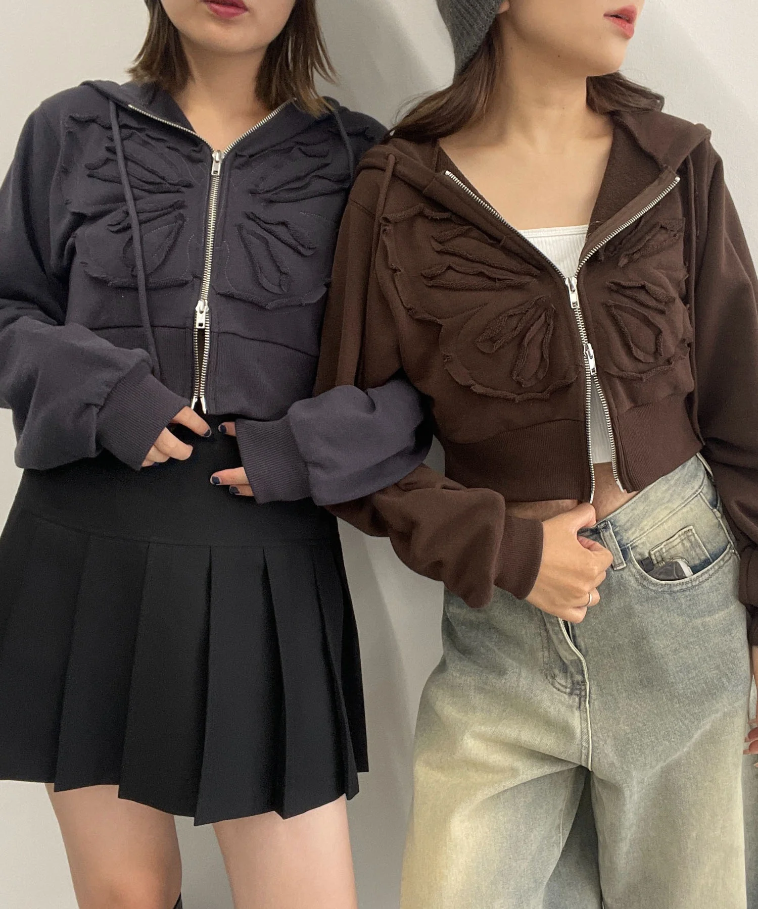 バタフライWジップショートパーカー - Image 4