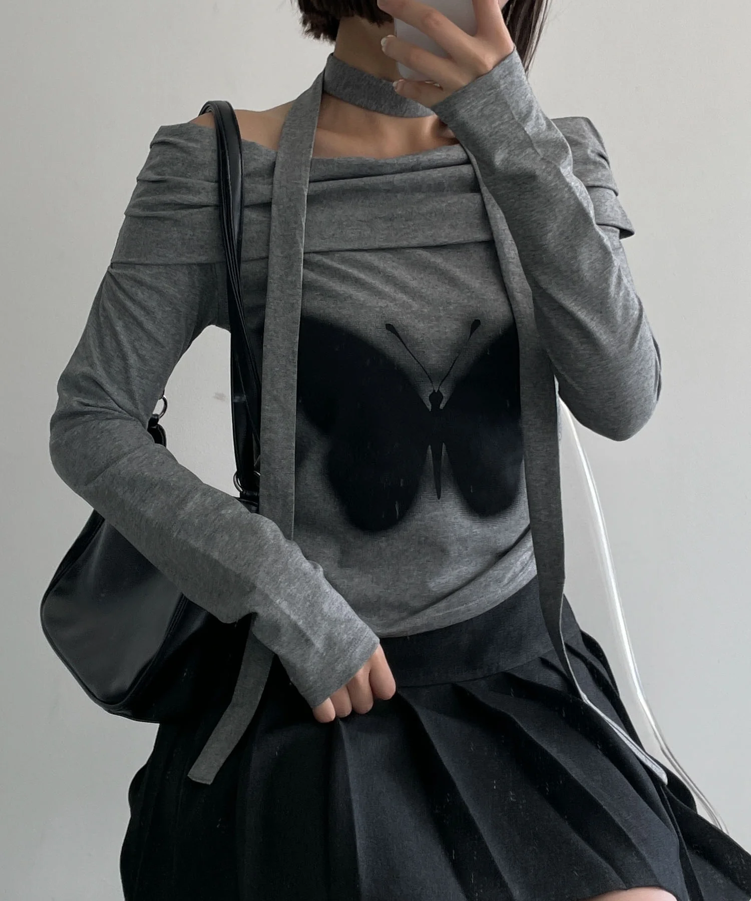 ストール付きバタフライオフショルトップス - Image 5
