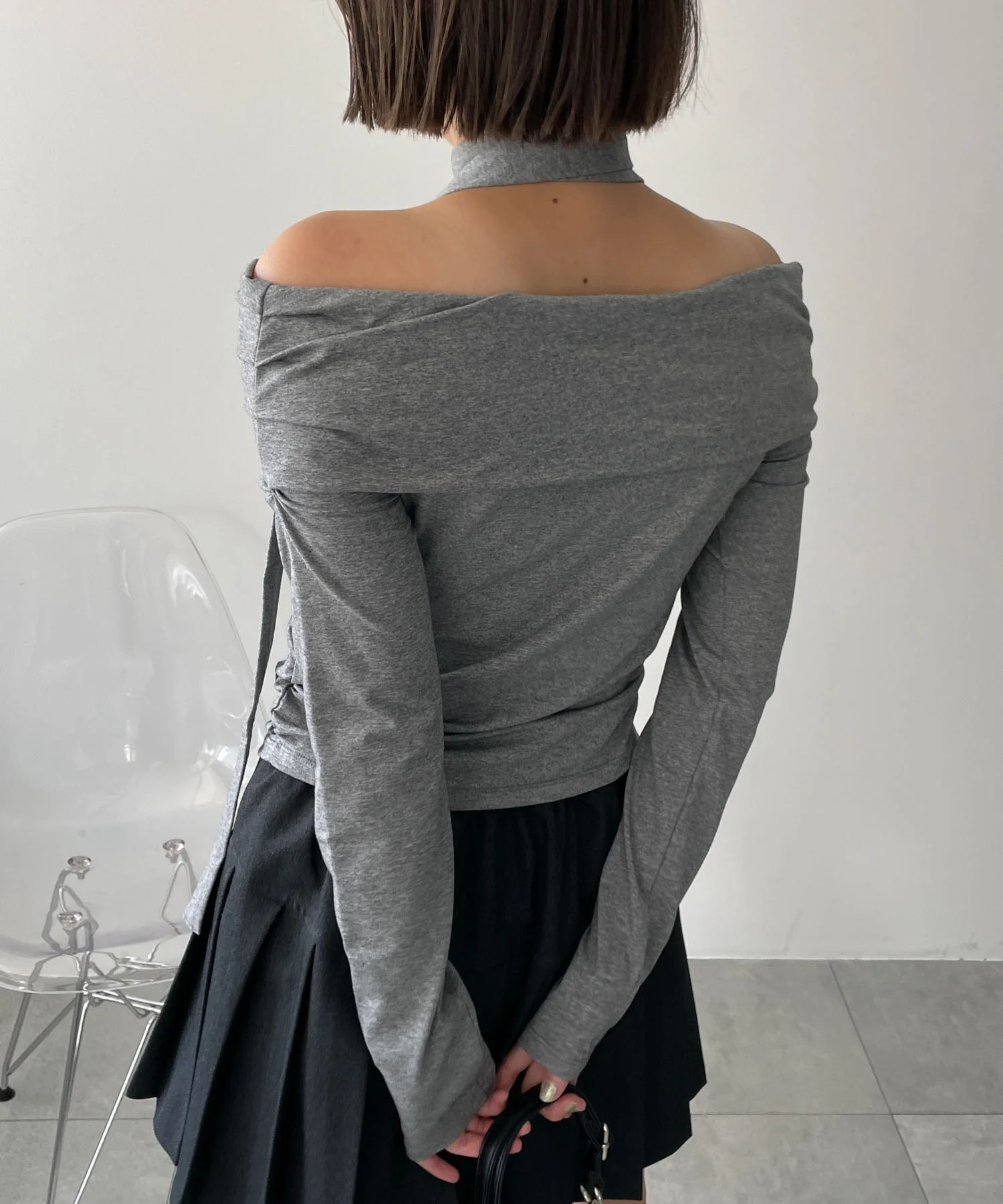 ストール付きバタフライオフショルトップス - Image 9