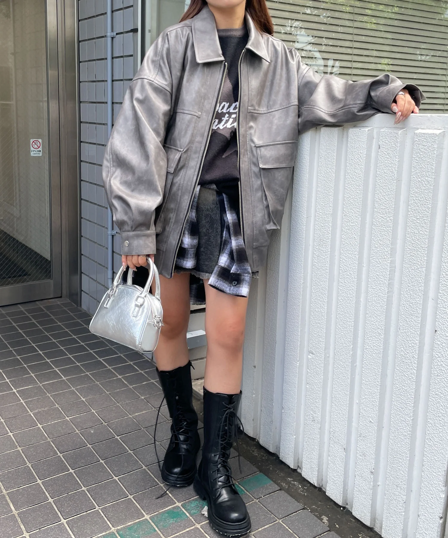 ヴィンテージライク合皮ブルゾン - Image 18