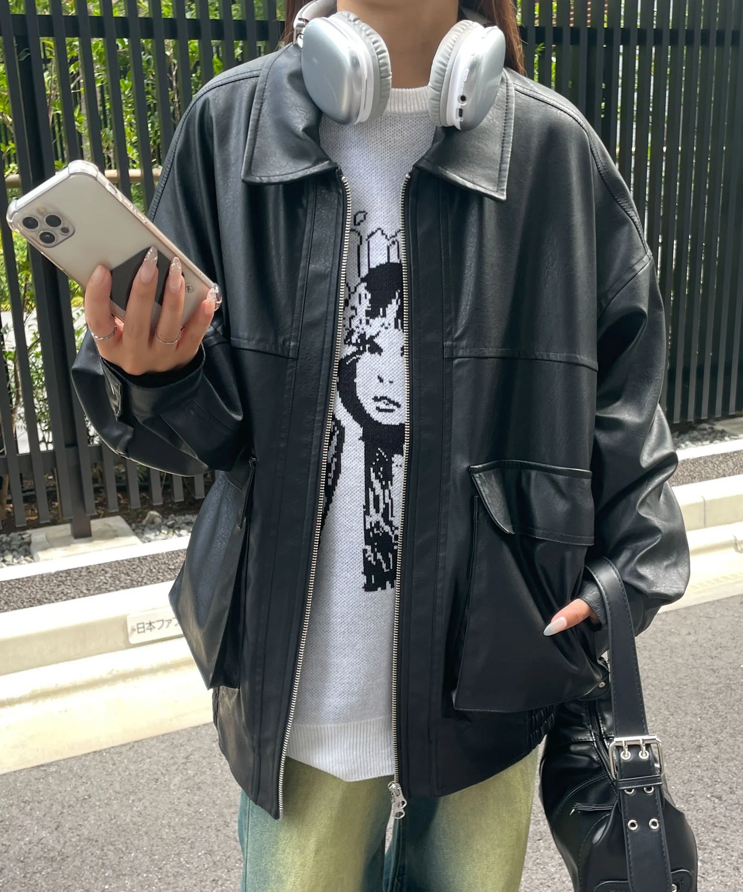 ヴィンテージライク合皮ブルゾン - Image 25