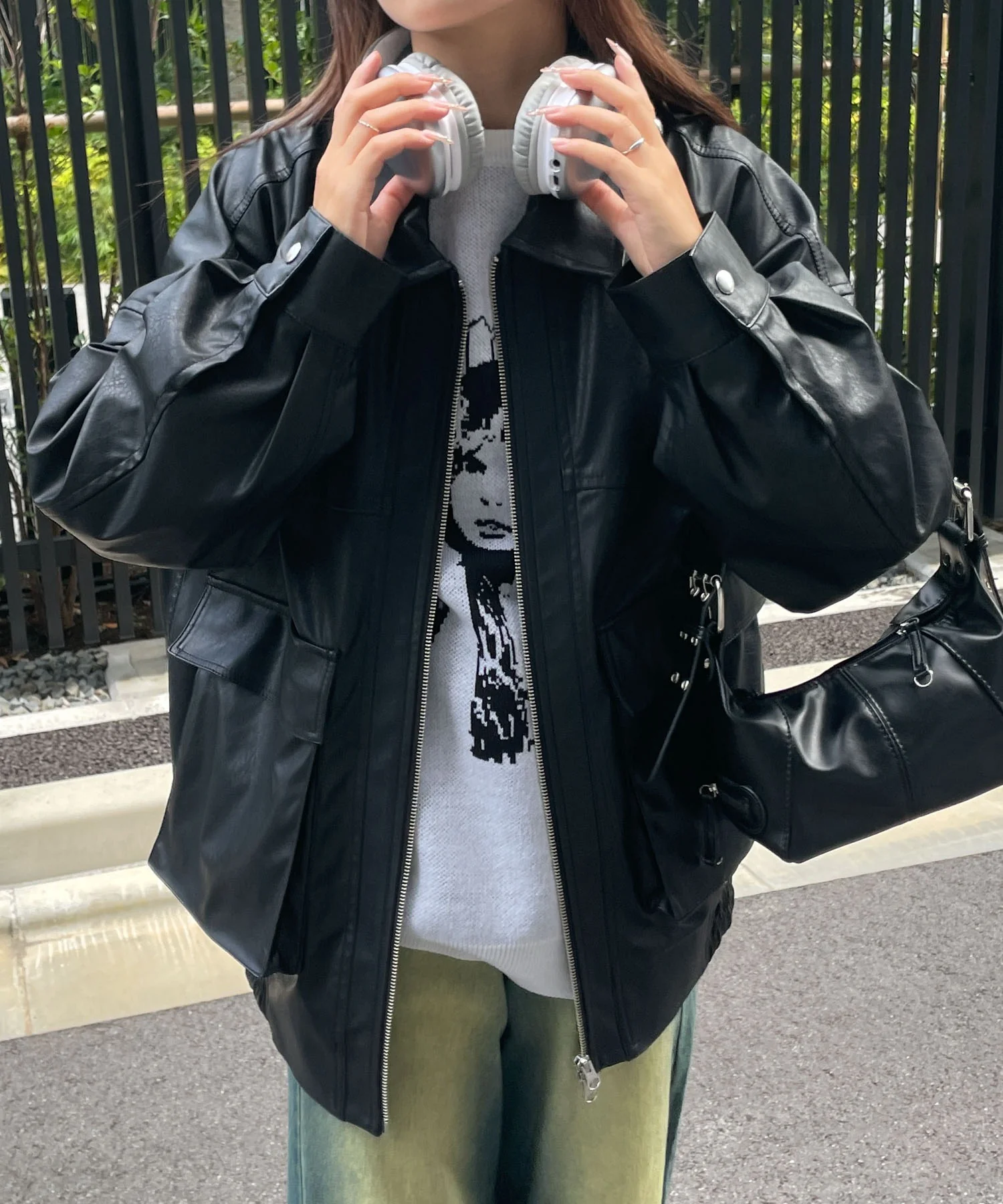 ヴィンテージライク合皮ブルゾン - Image 26