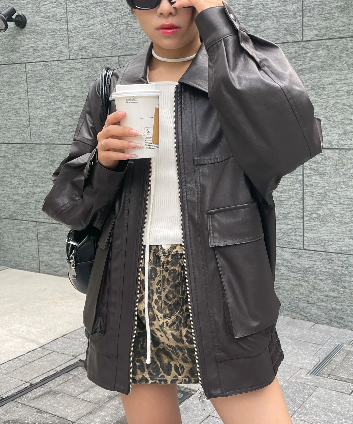 ヴィンテージライク合皮ブルゾン - Image 33