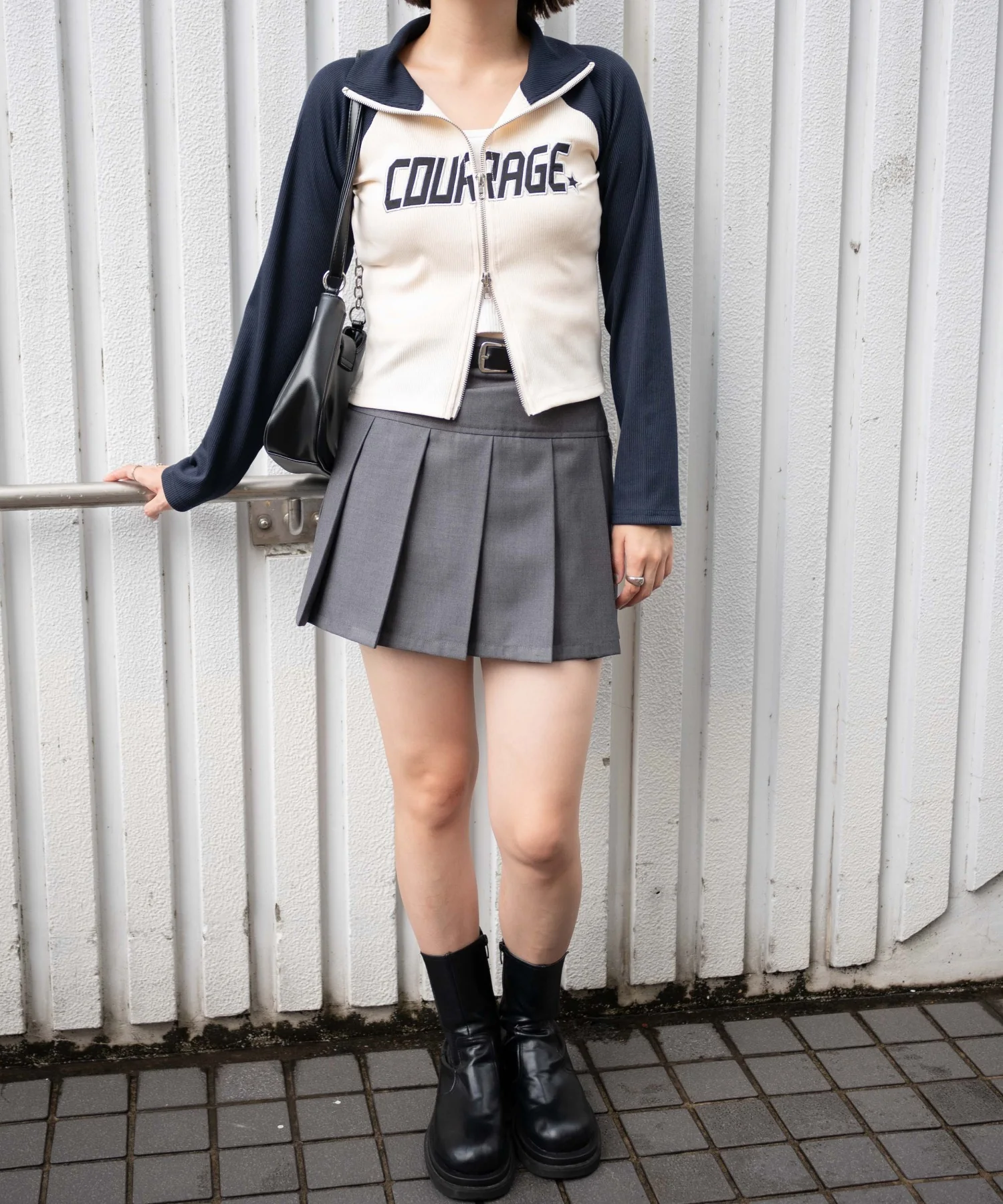 ダブルジップワッペンロゴラグランロンT - Image 3