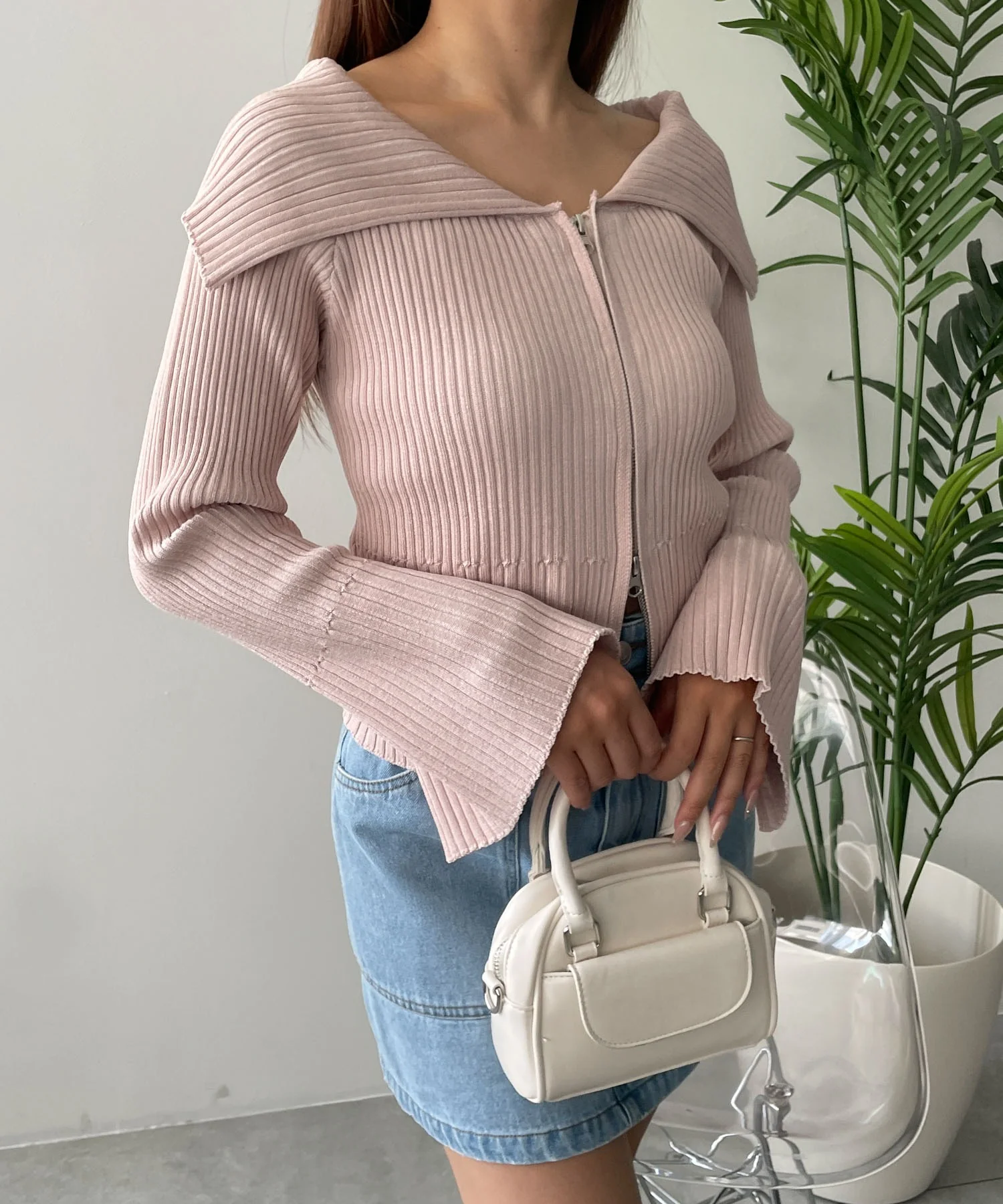 ダブルジップオフショルニット - Image 6