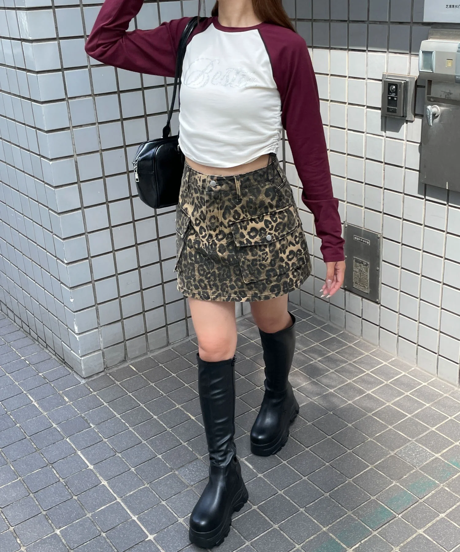 ラインストーンサイドドロストラグランロンT - Image 4