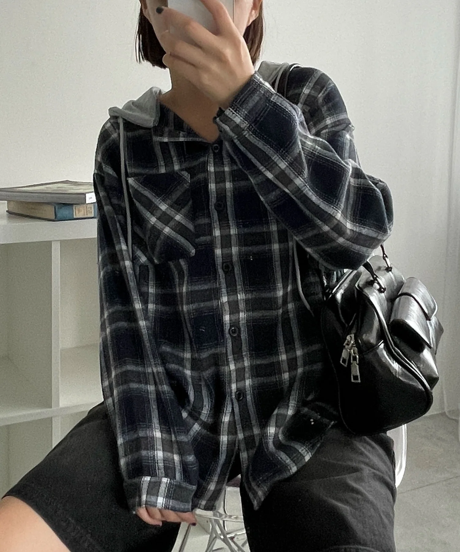 フード付きチェックネルシャツ - Image 10