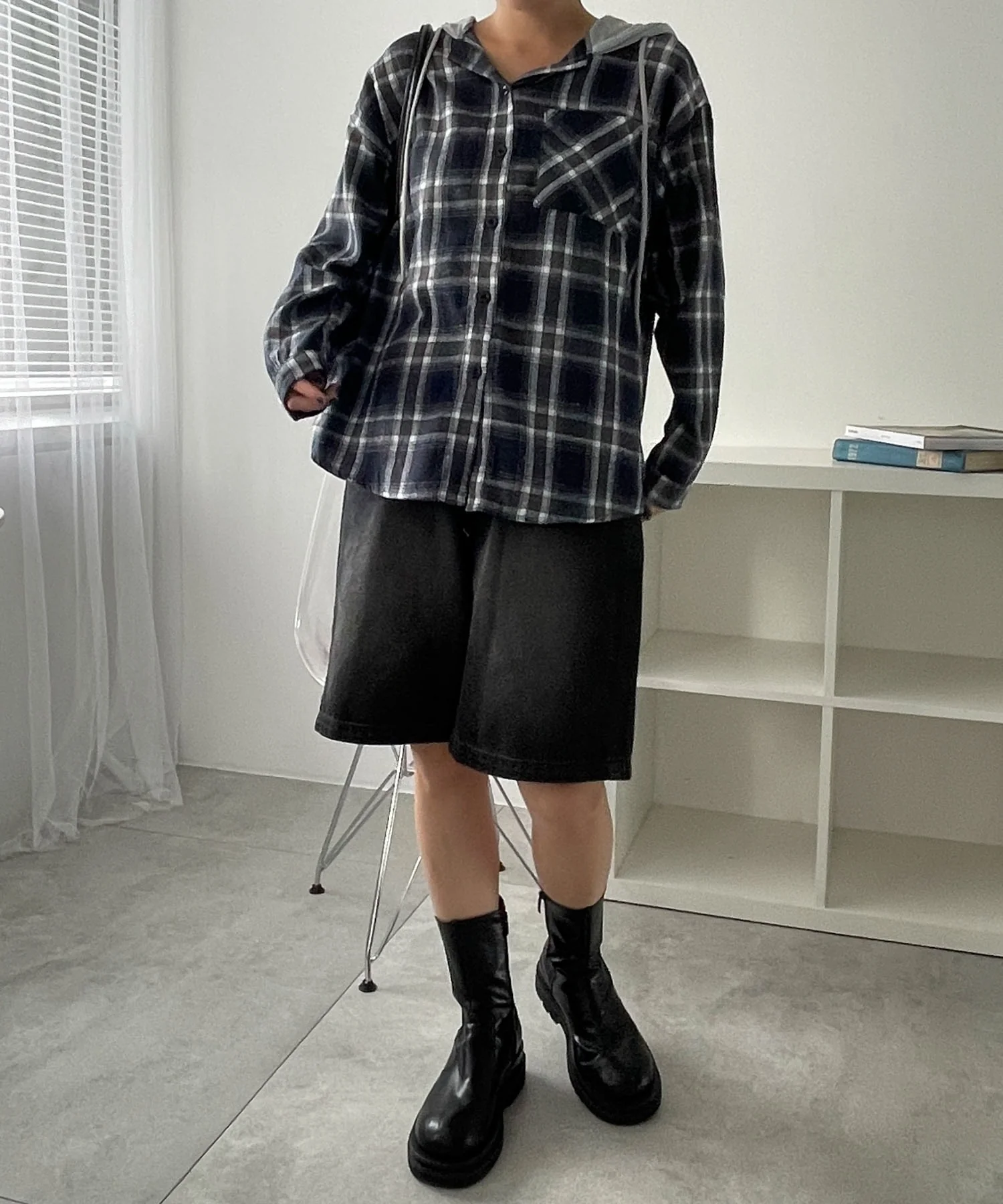 フード付きチェックネルシャツ - Image 14