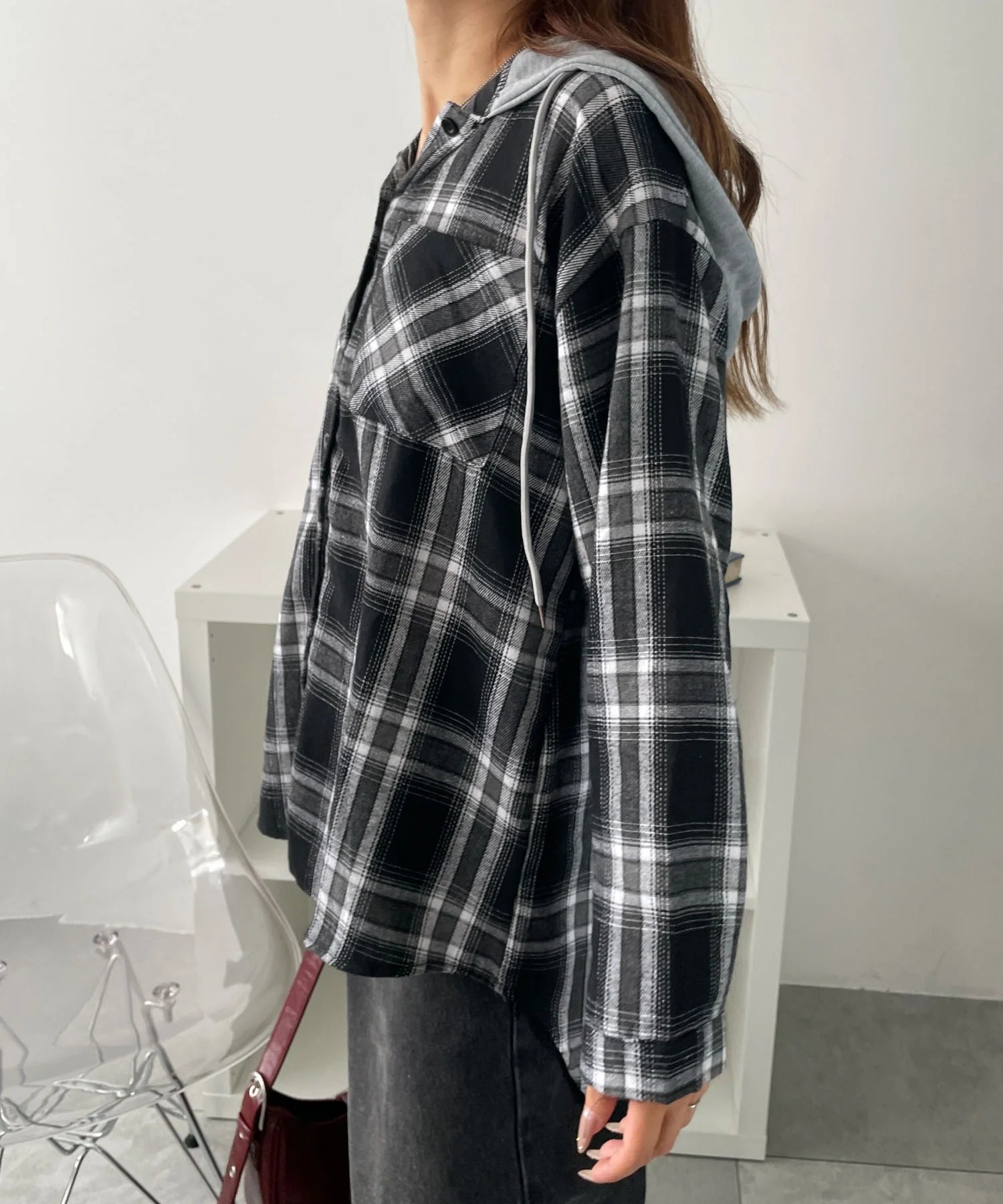 フード付きチェックネルシャツ - Image 8