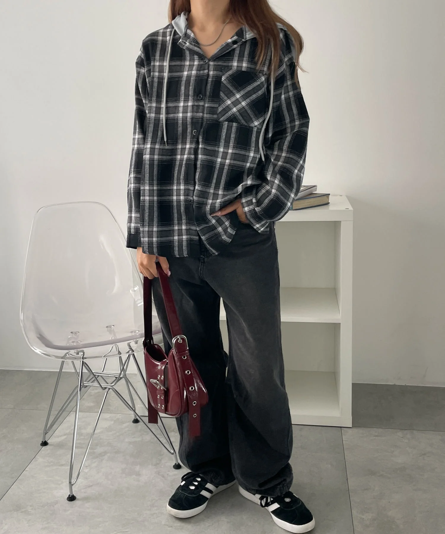 フード付きチェックネルシャツ - Image 9