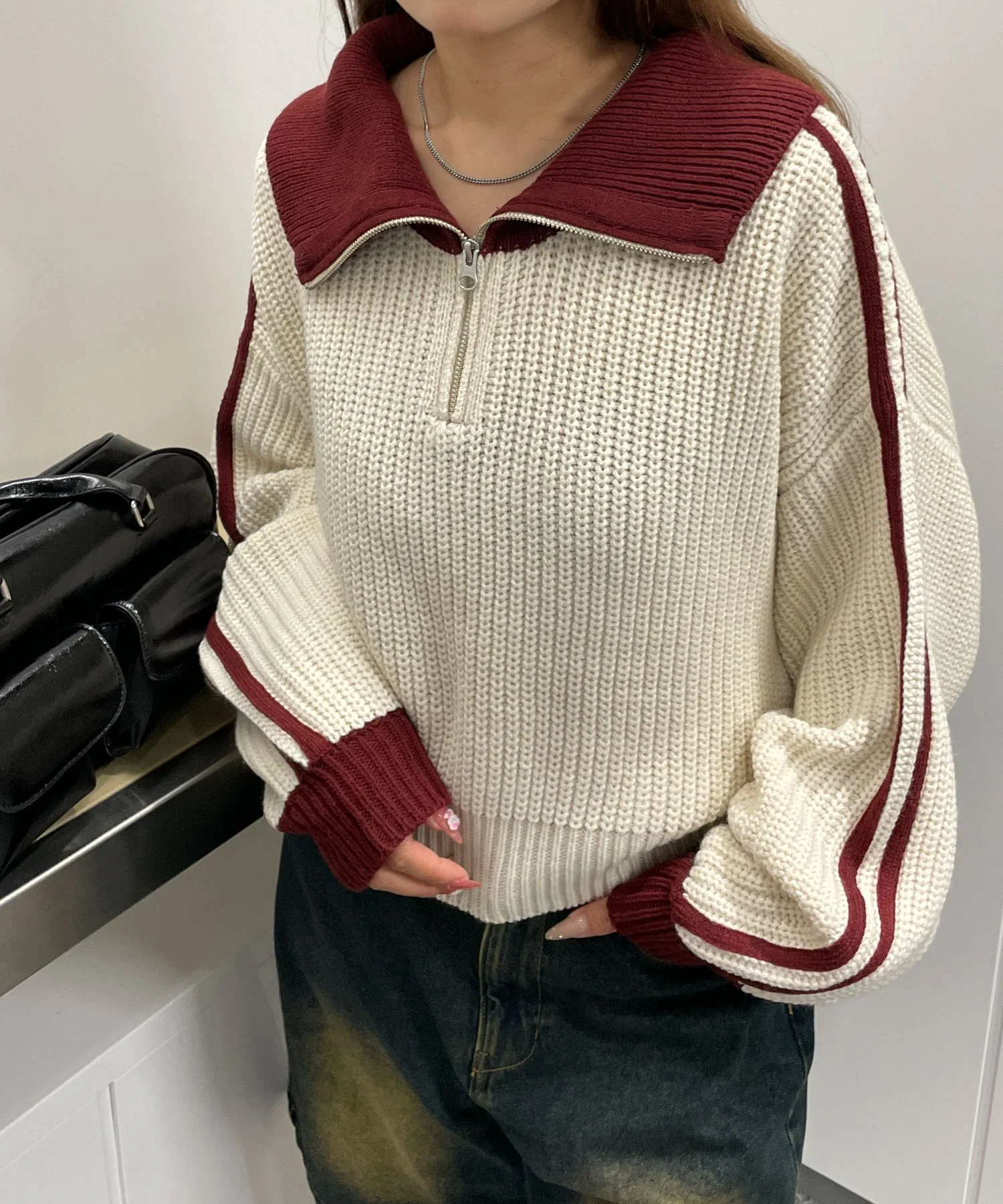 ハーフジップニットプルオーバー - Image 3