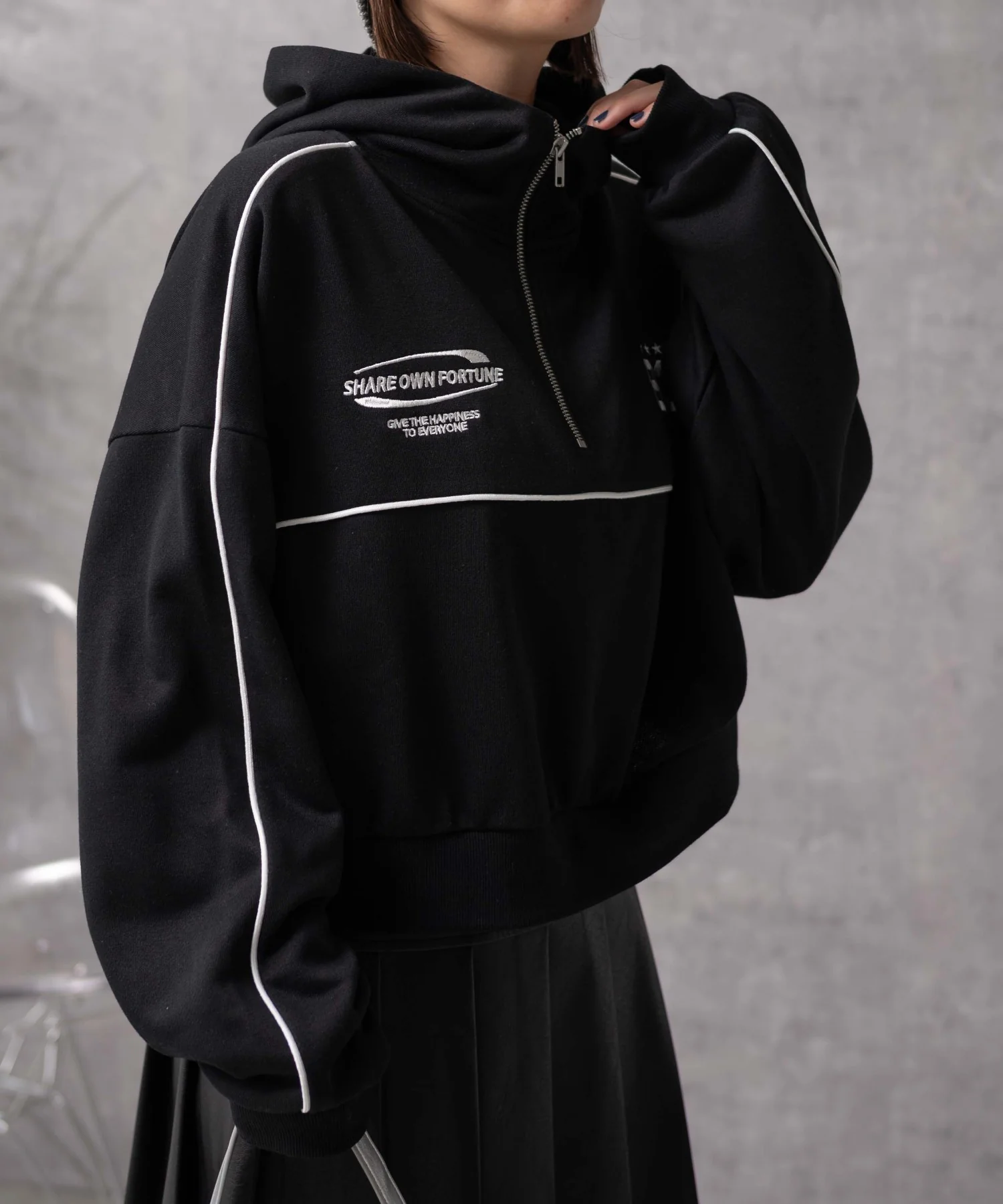 パイピングハーフジッププルパーカー - Image 11