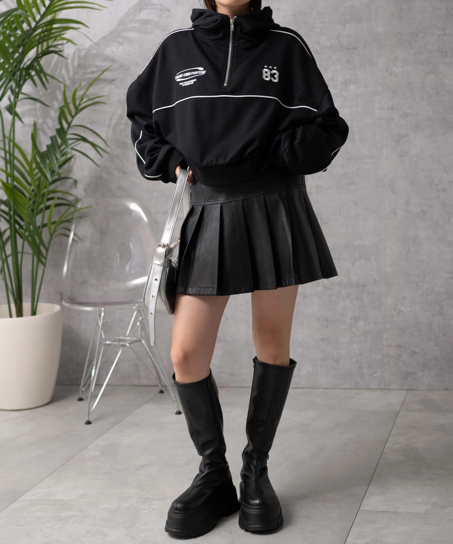 パイピングハーフジッププルパーカー - Image 4