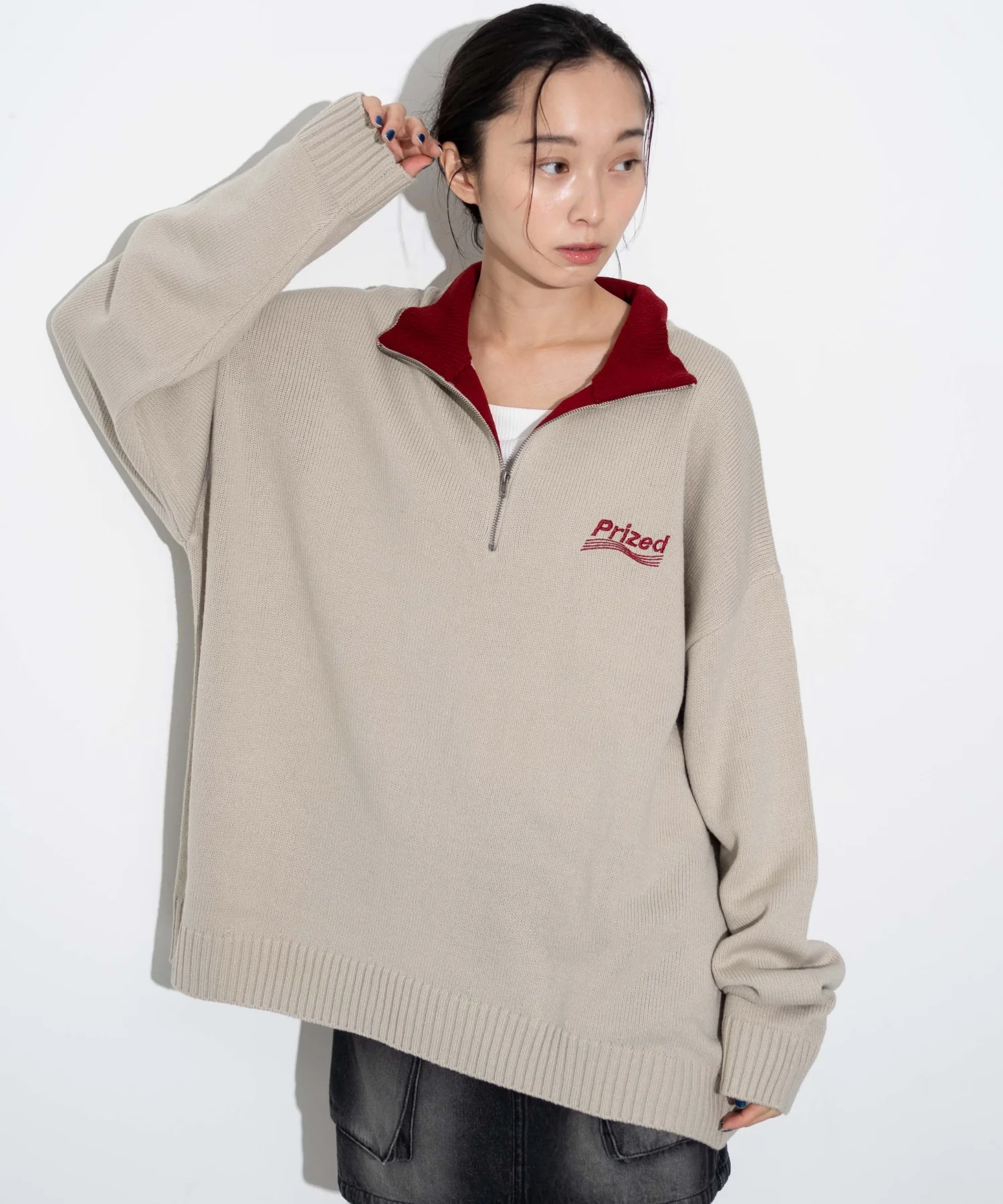 ワンポイントハーフジッププルオーバー - Image 2