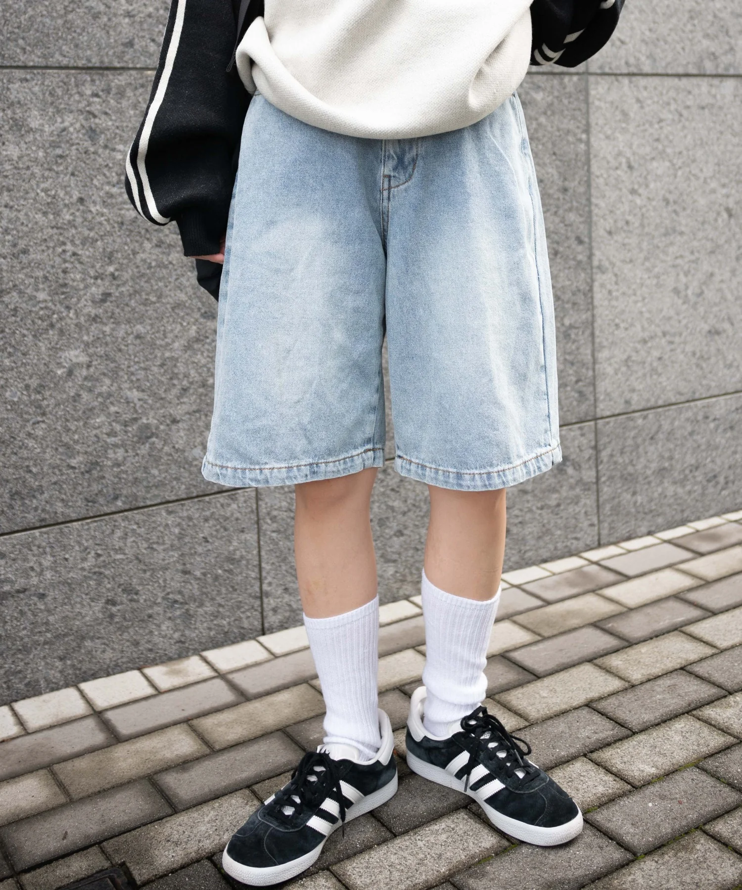 ヴィンテージウォッシュデニムハーフパンツ - Image 5