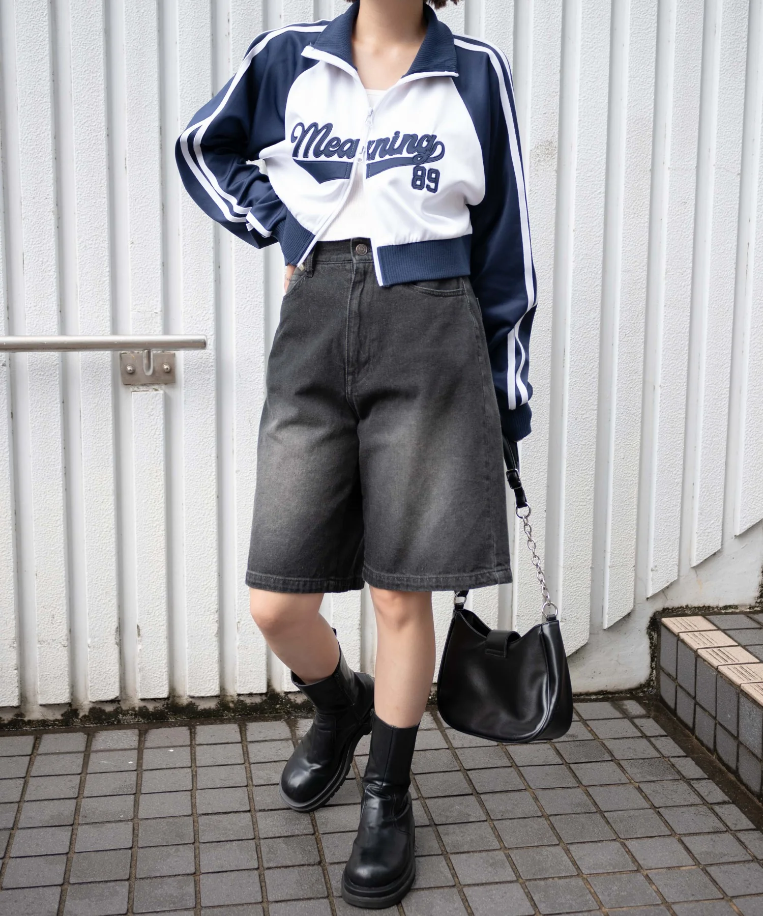 ヴィンテージウォッシュデニムハーフパンツ - Image 6