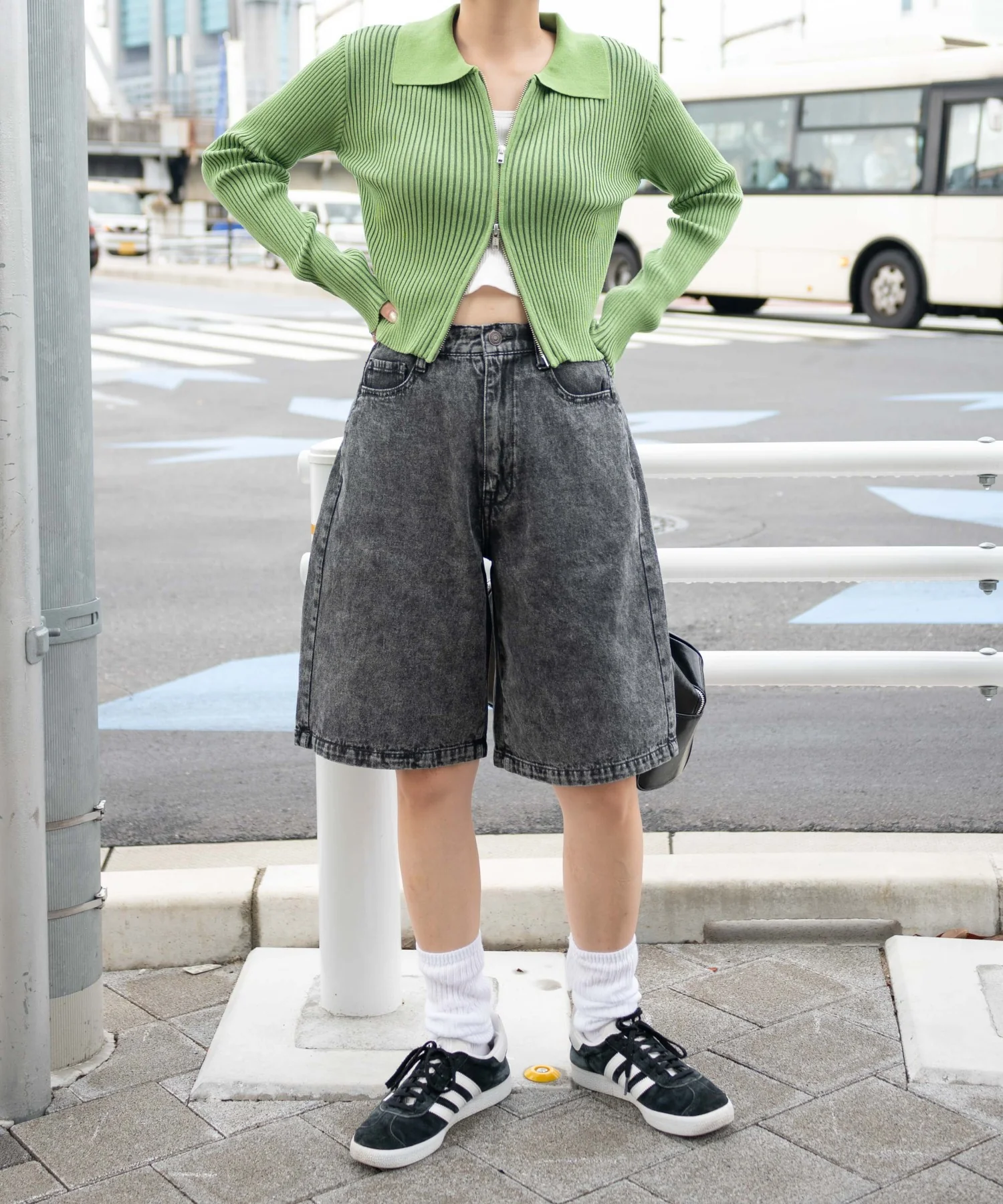 ヴィンテージウォッシュデニムハーフパンツ - Image 8