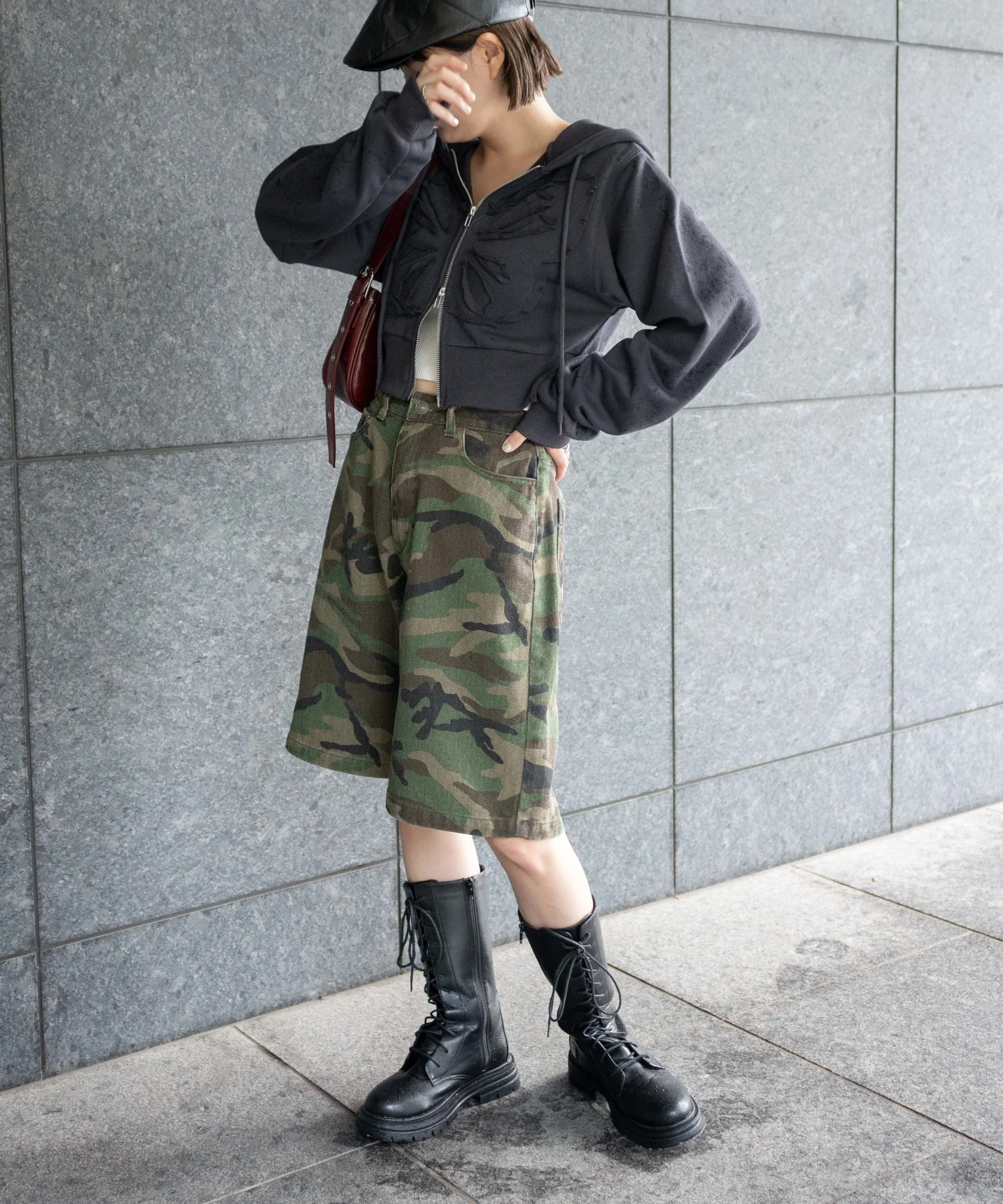 ヴィンテージウォッシュデニムハーフパンツ - Image 9