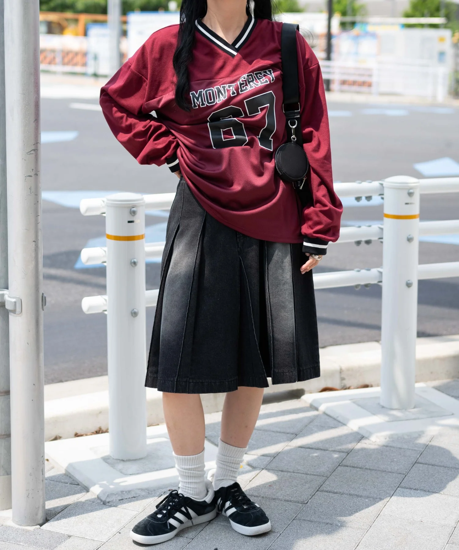 ヴィンテージウォッシュデニムプリーツミドルスカート - Image 4