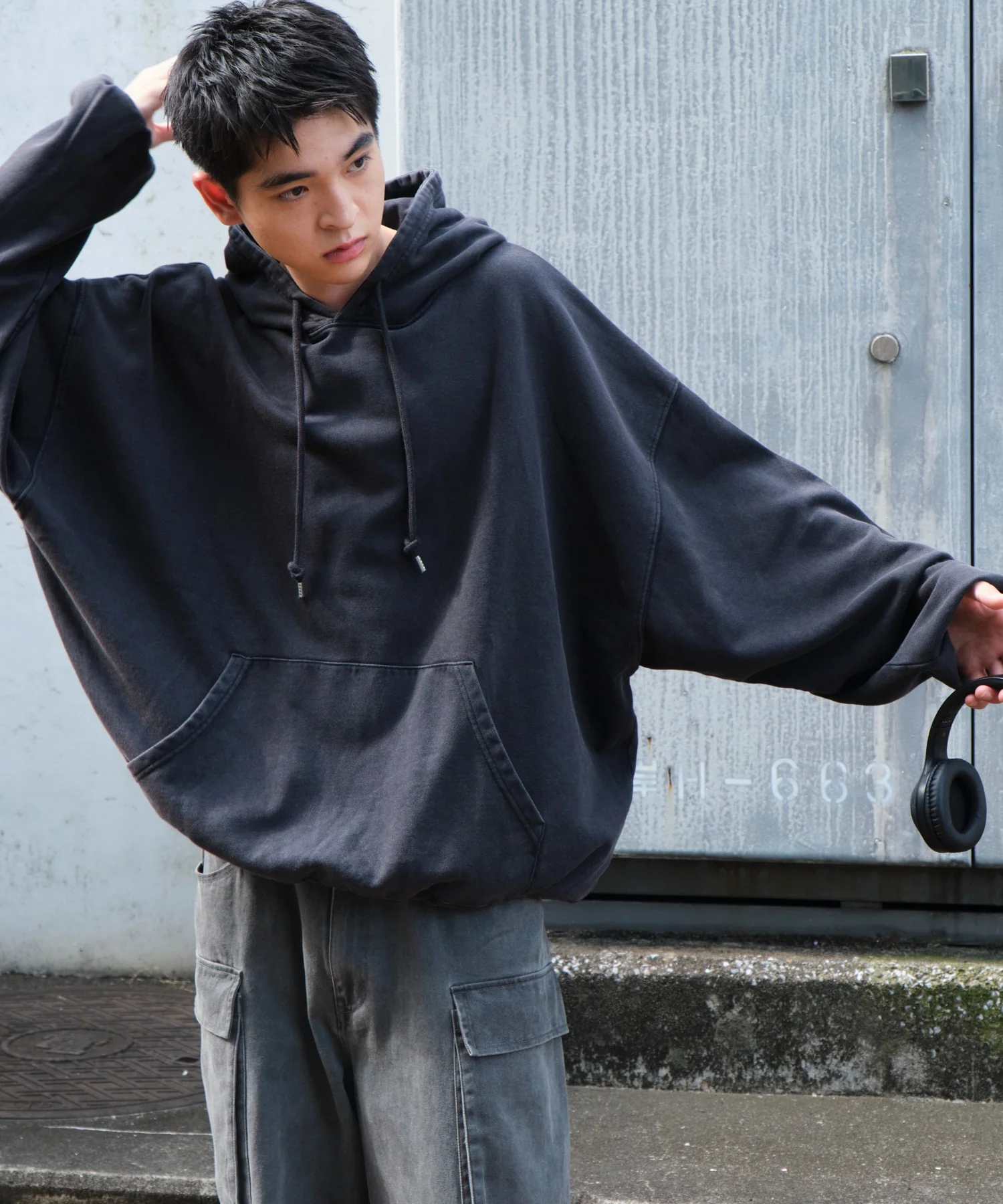 アシッドウォッシュバルーンパーカー - Image 24