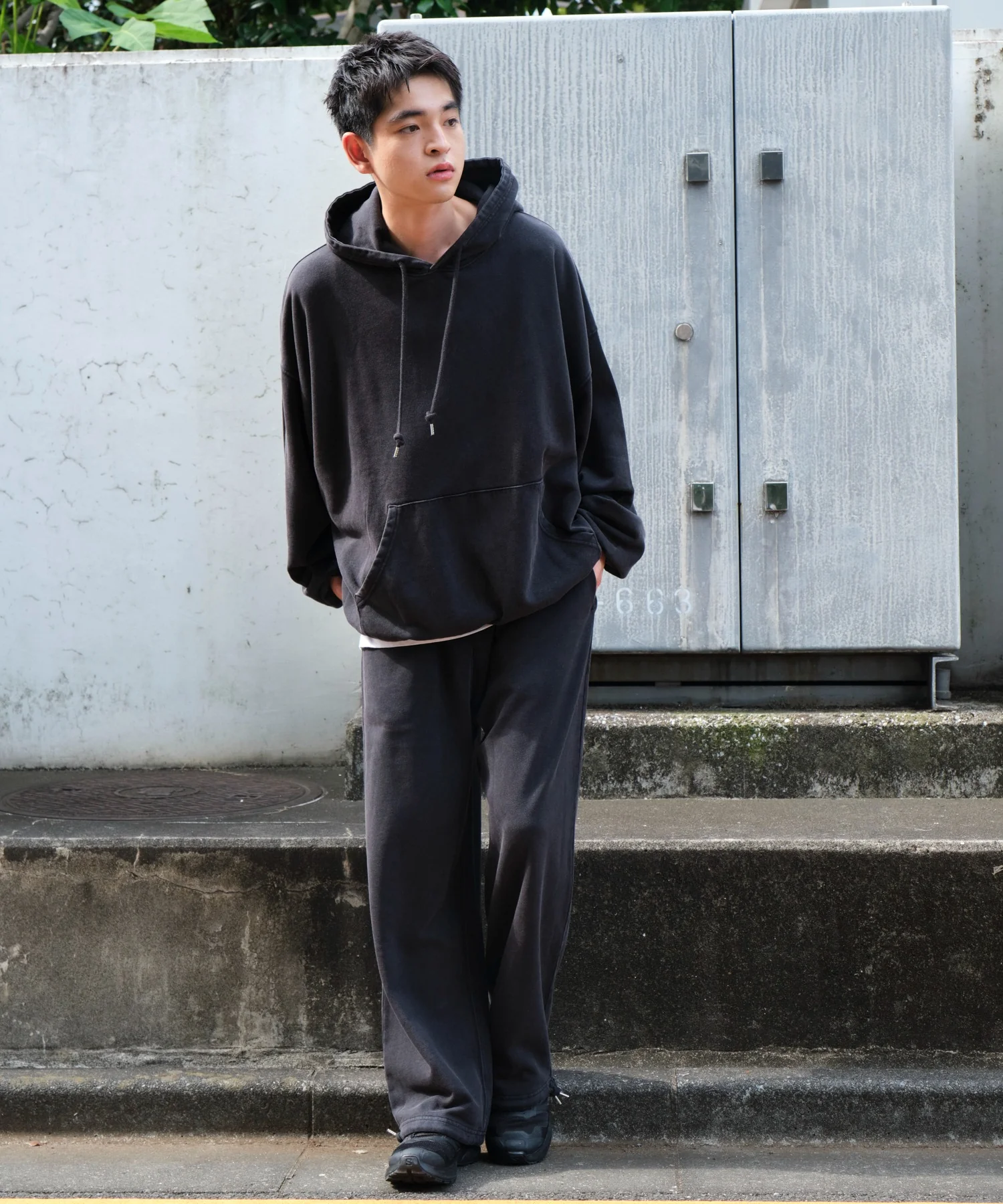 アシッドウォッシュワイドスウェットパンツ - Image 6