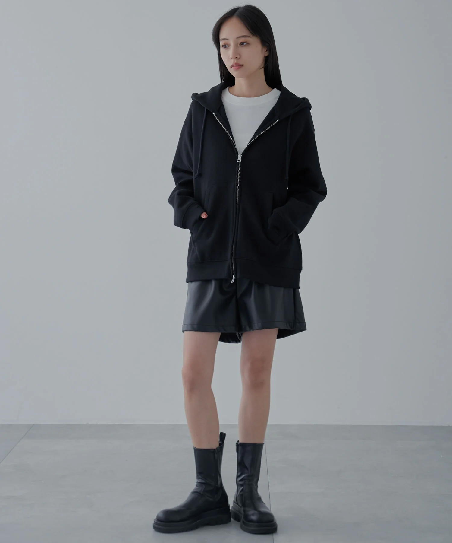 リラックスフィットダブルZIPパーカー - Image 12