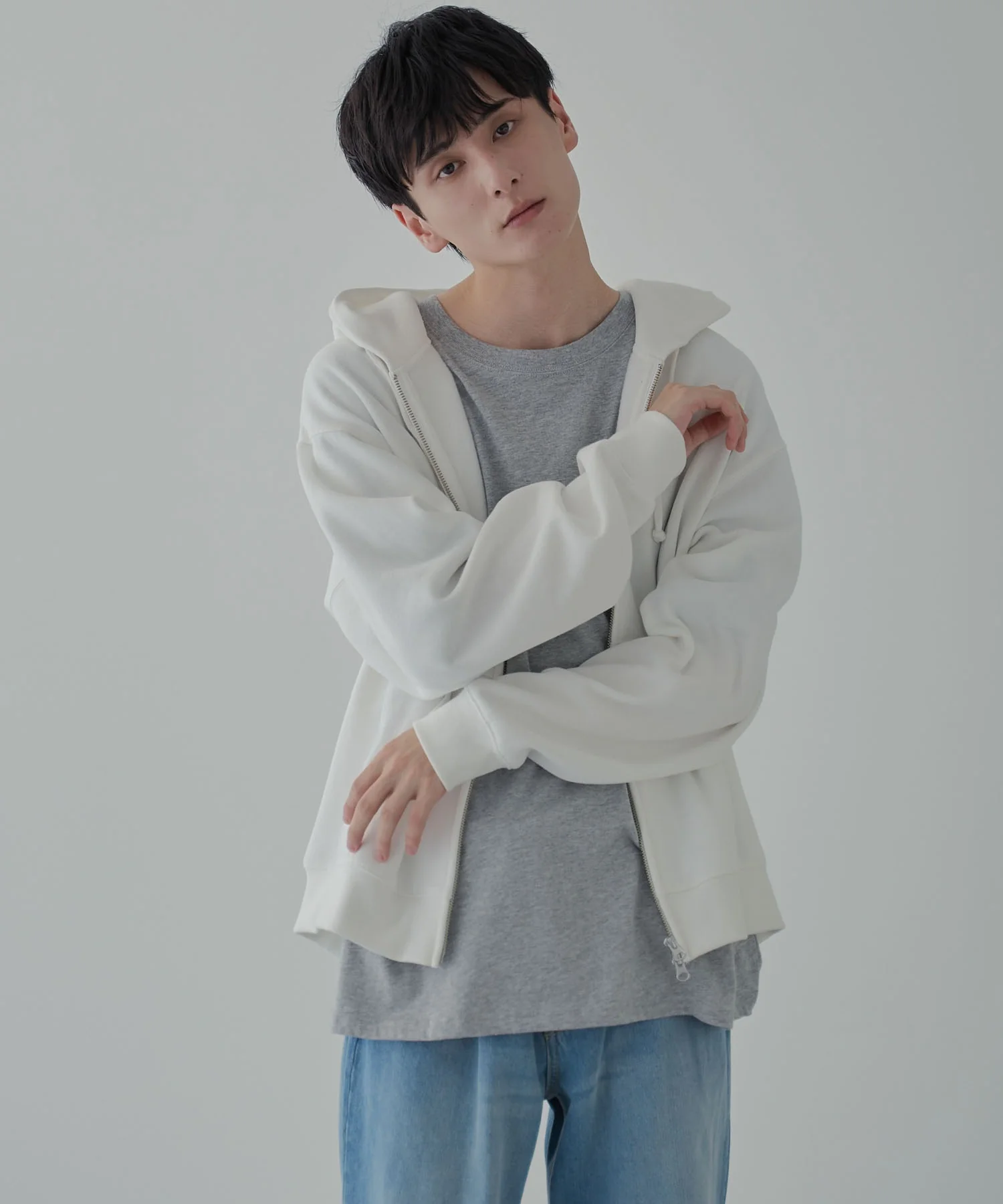 リラックスフィットダブルZIPパーカー - Image 14