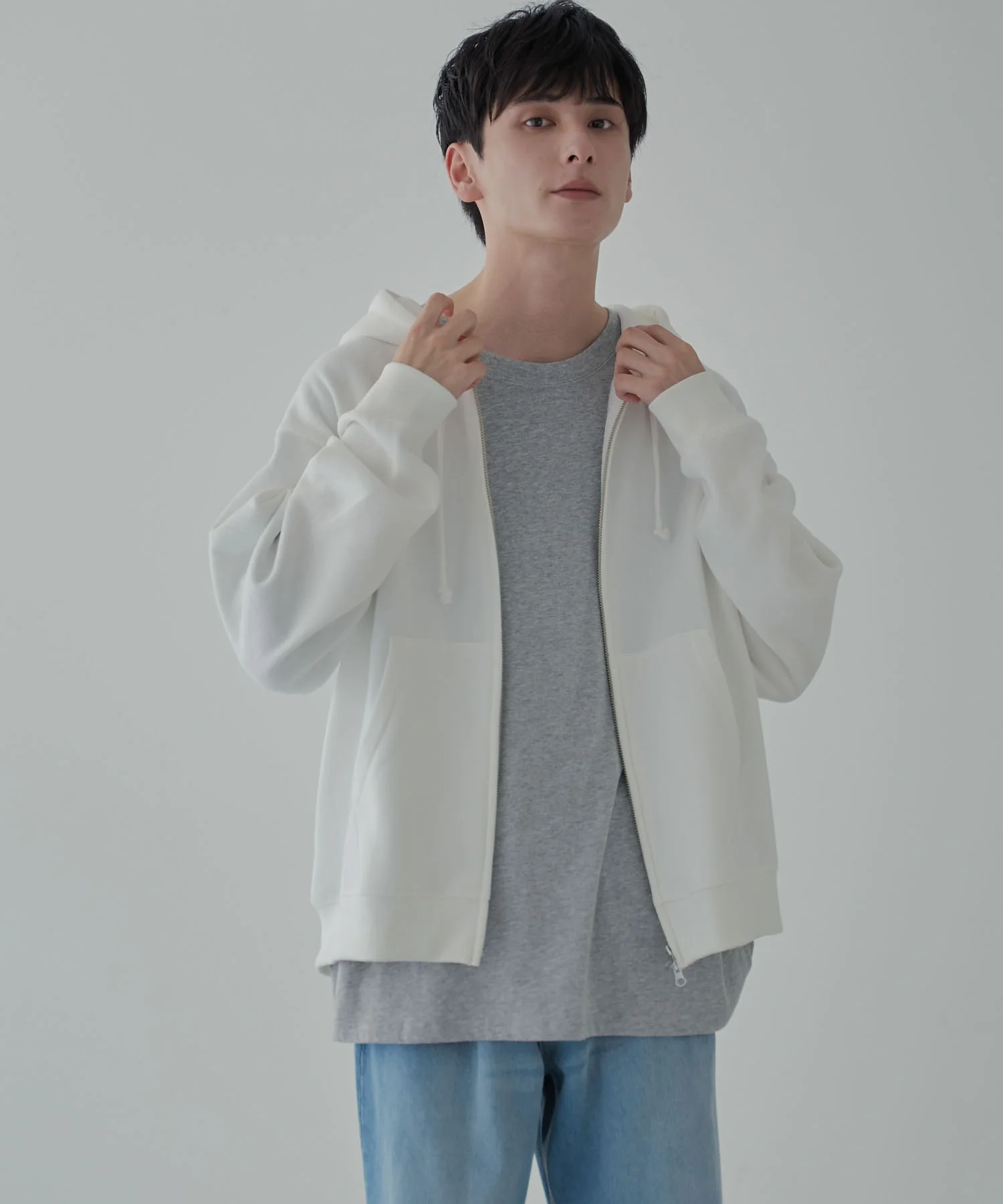 リラックスフィットダブルZIPパーカー - Image 15