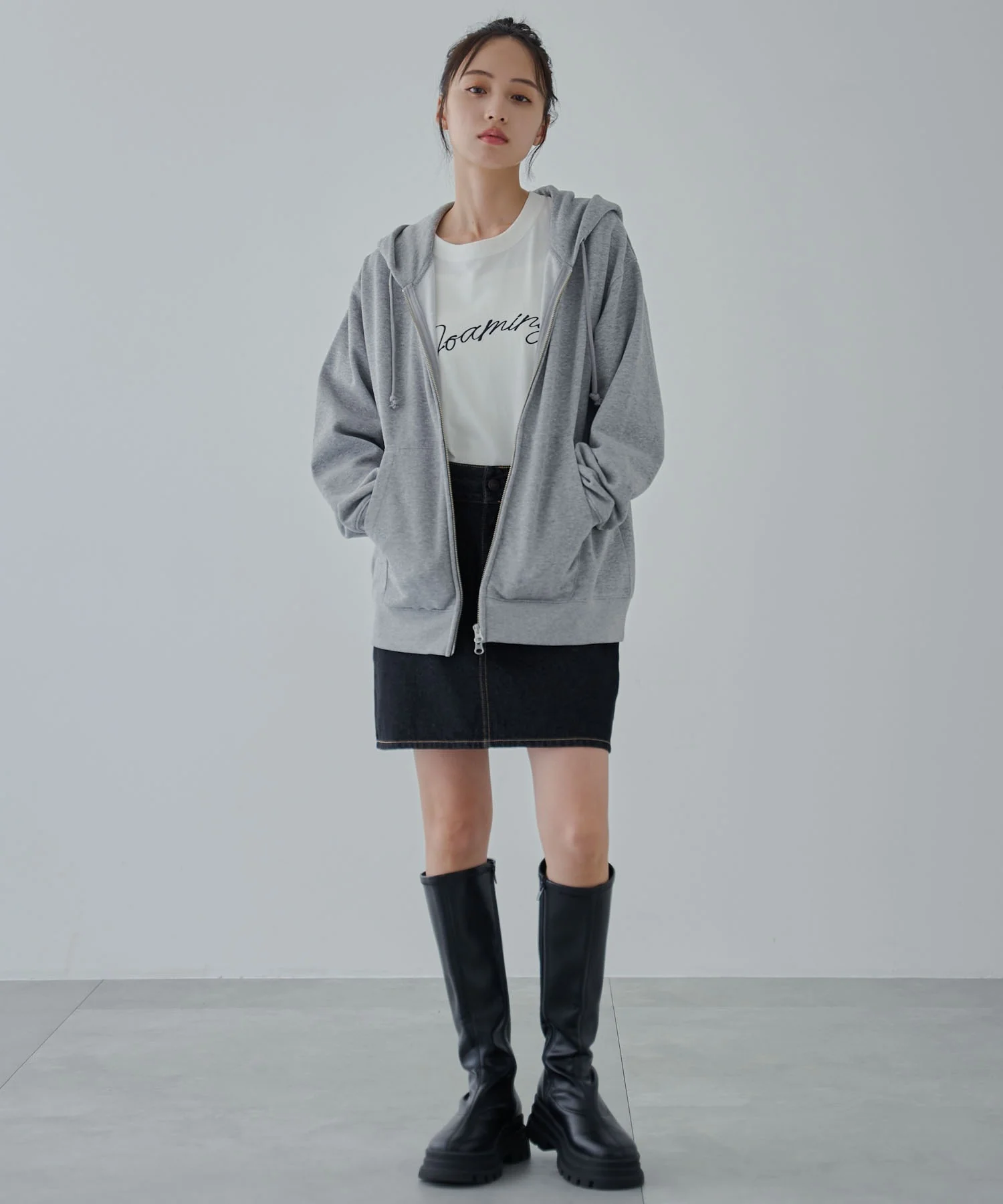 リラックスフィットダブルZIPパーカー - Image 28