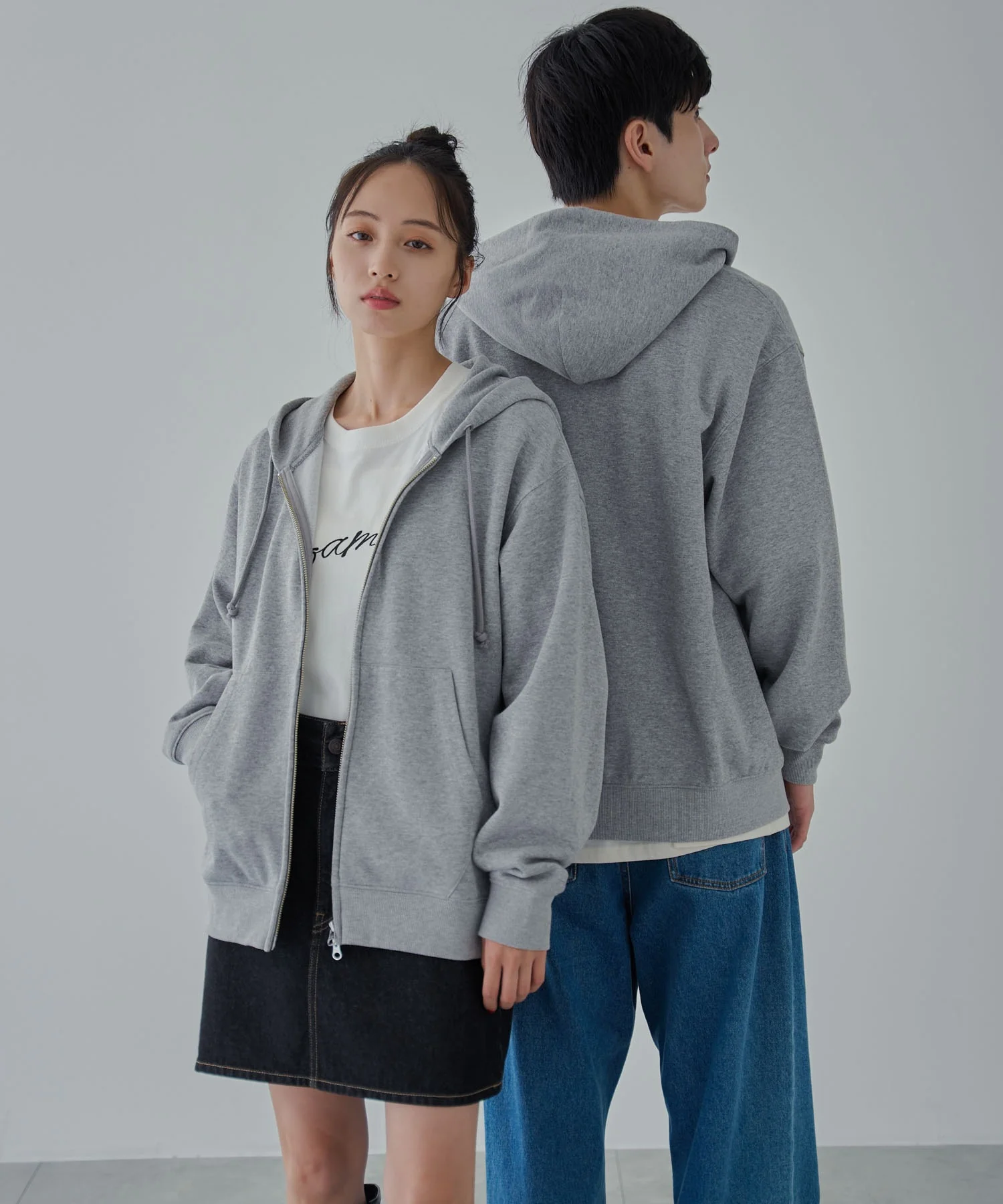 リラックスフィットダブルZIPパーカー - Image 3