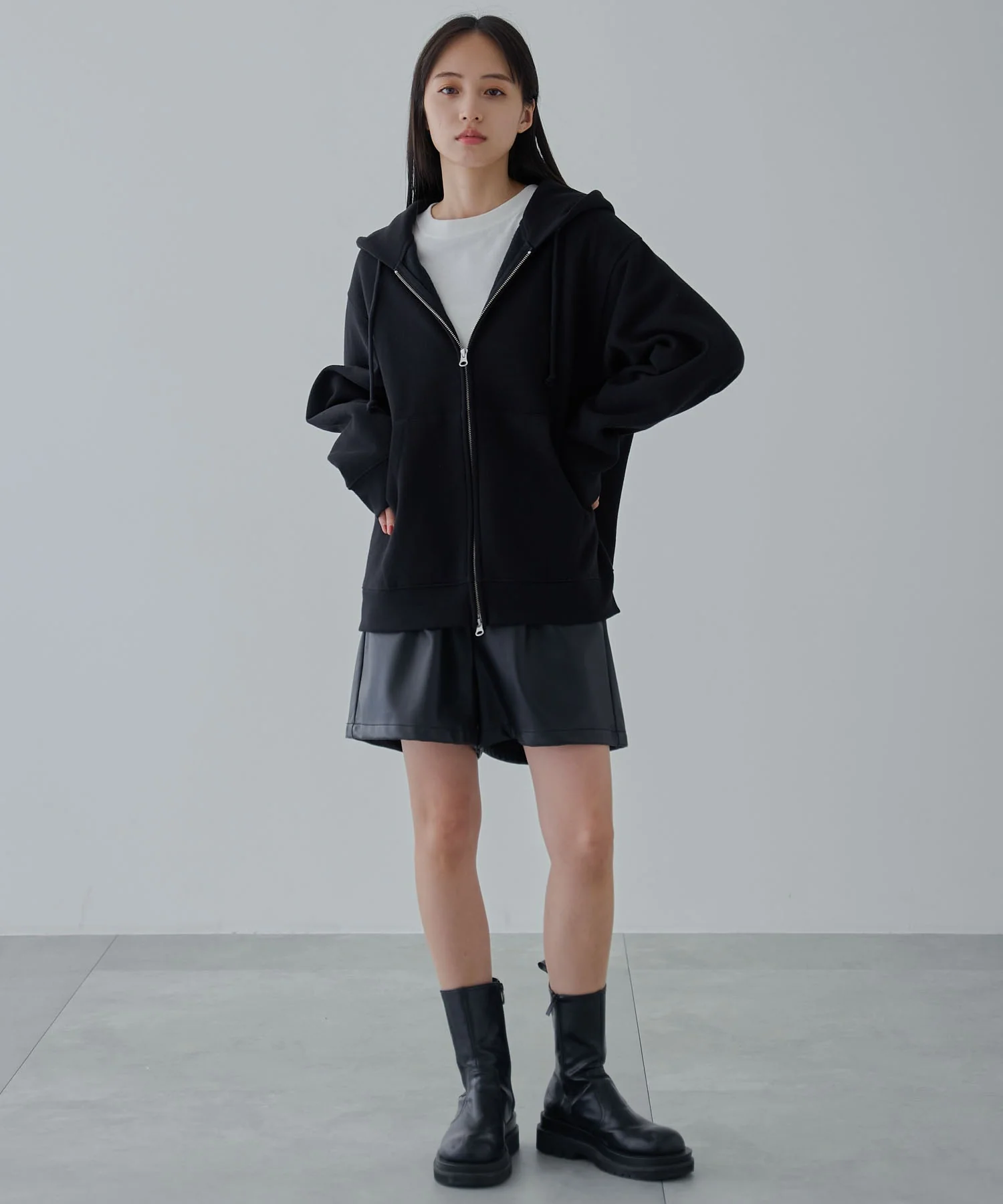 リラックスフィットダブルZIPパーカー - Image 37