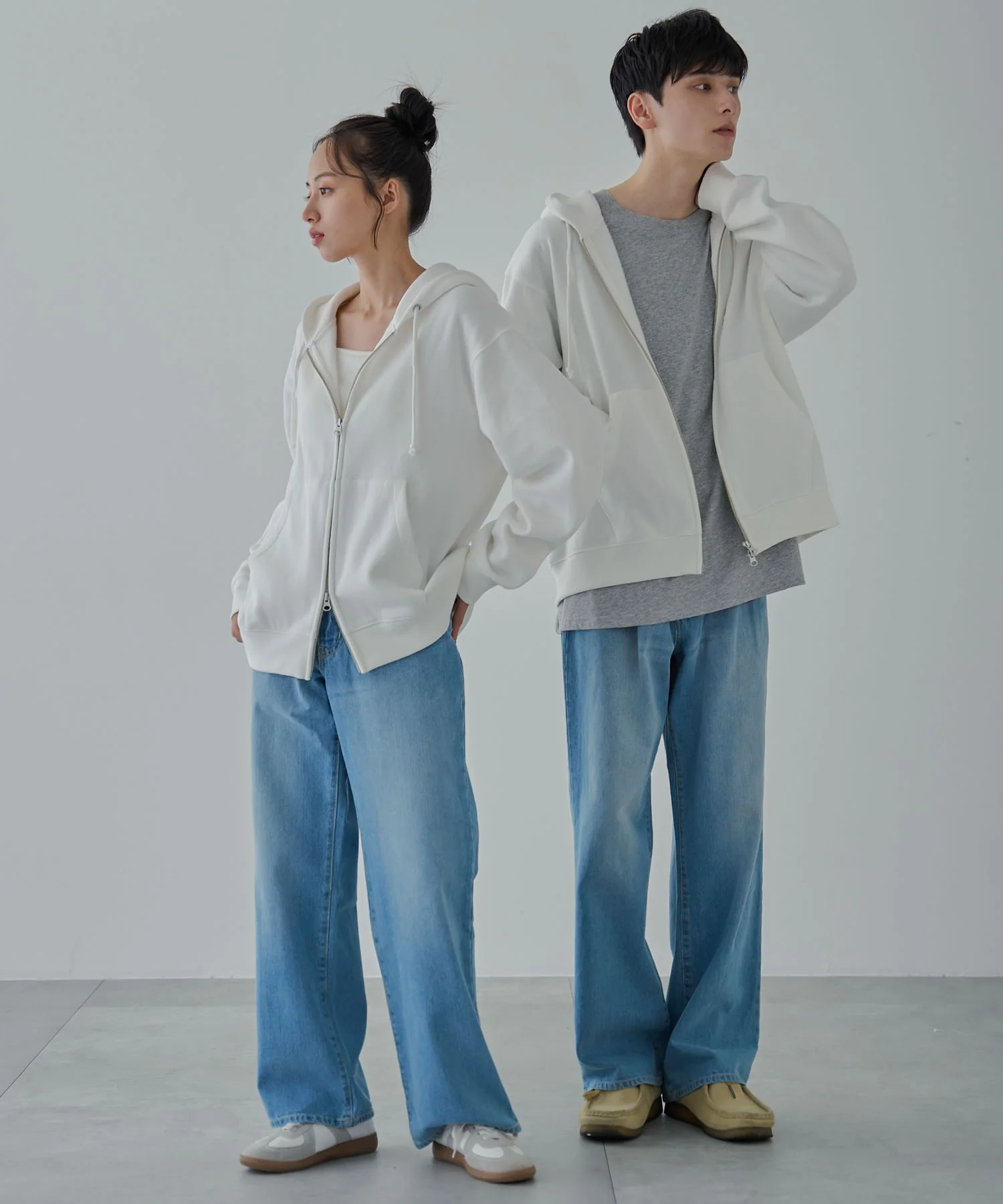 リラックスフィットダブルZIPパーカー - Image 4