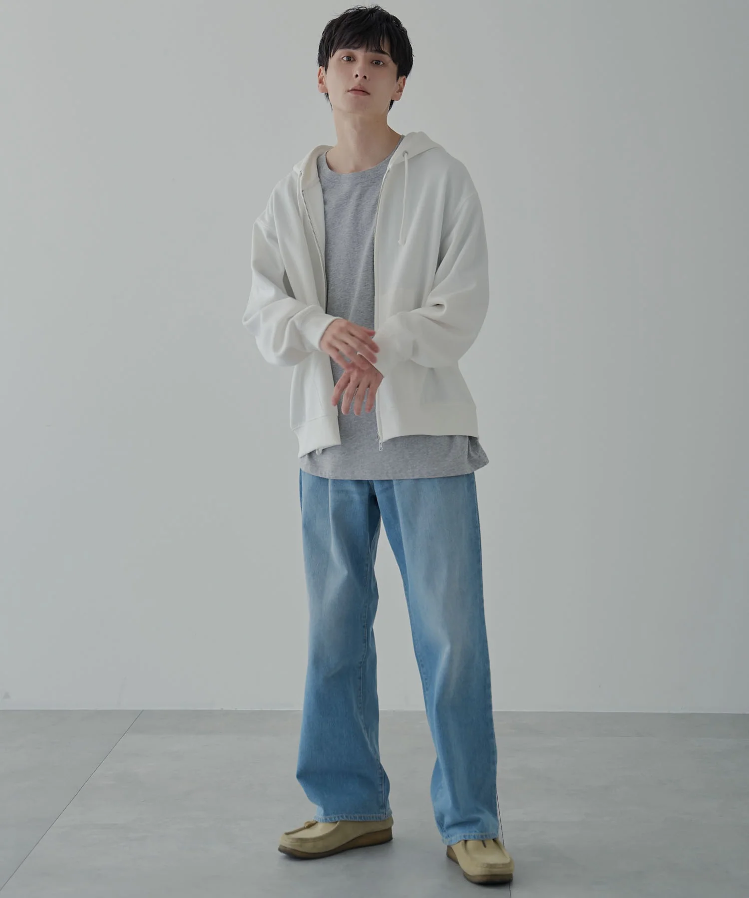 リラックスフィットダブルZIPパーカー - Image 5