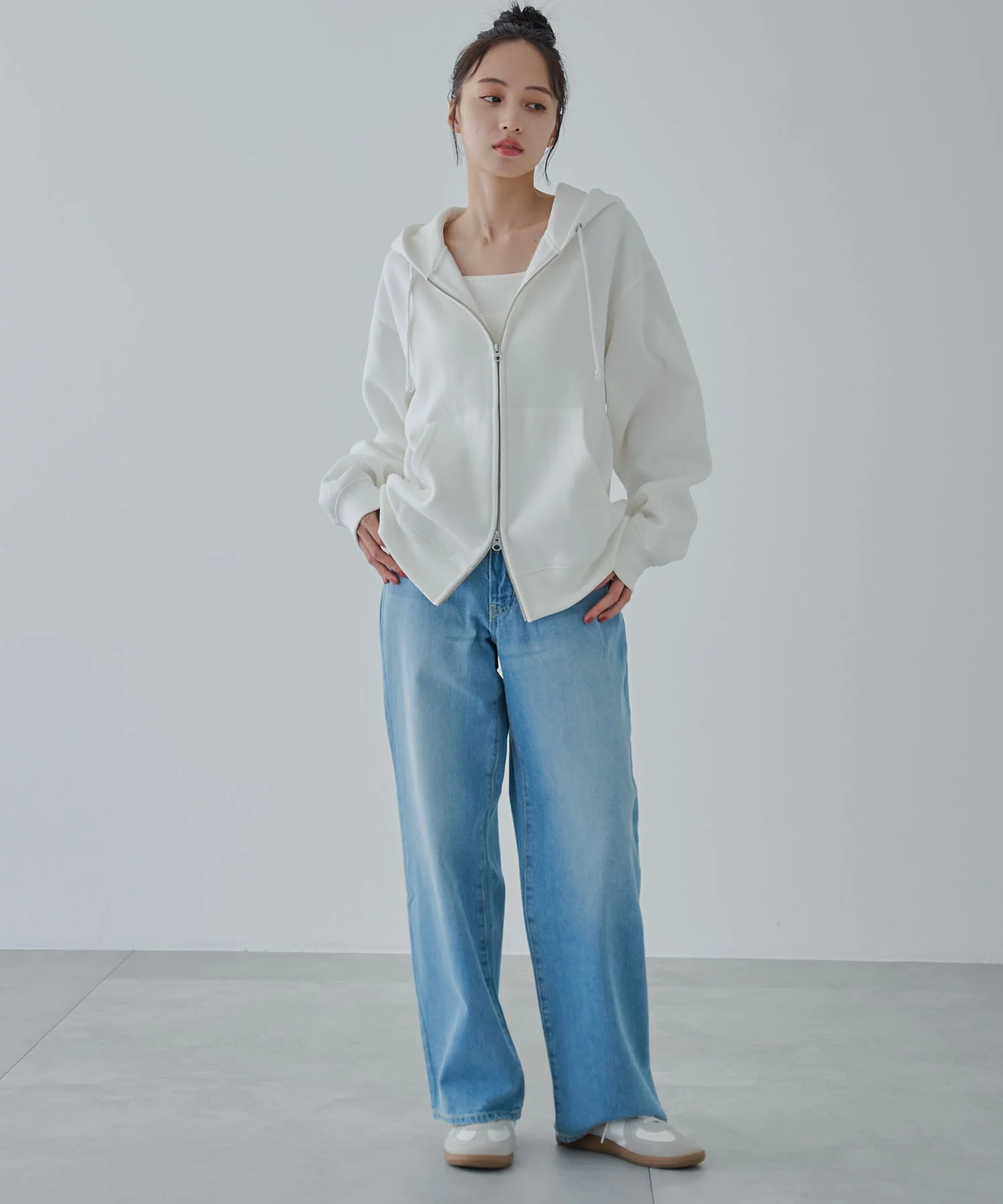 リラックスフィットダブルZIPパーカー - Image 6