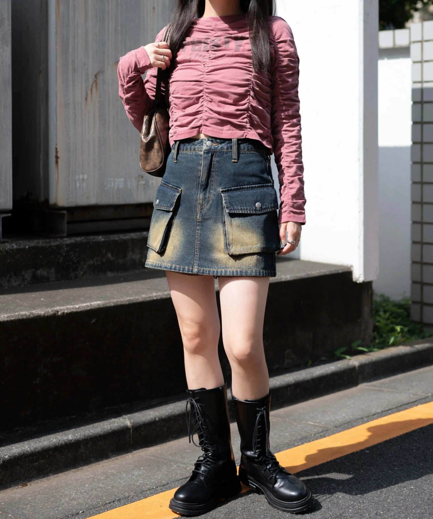 ヴィンテージウォッシュカーゴミニスカート - Image 14