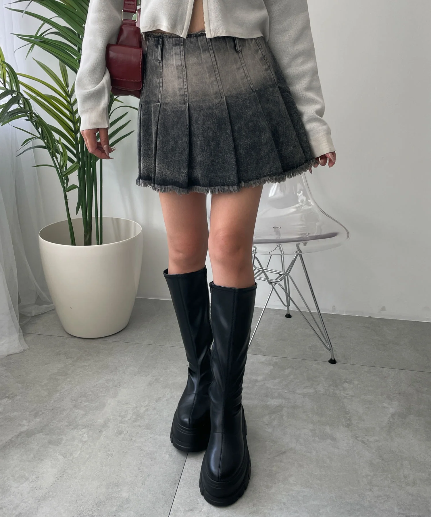 ヴィンテージウォッシュプリーツスカパン - Image 12