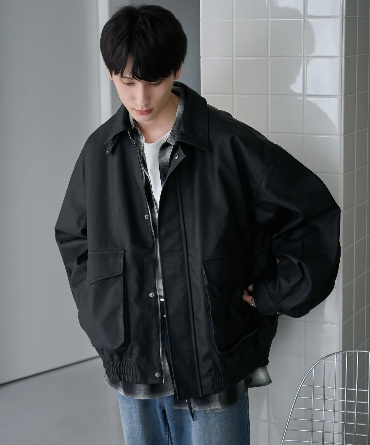 合皮2WAYフライトジャケット - Image 4
