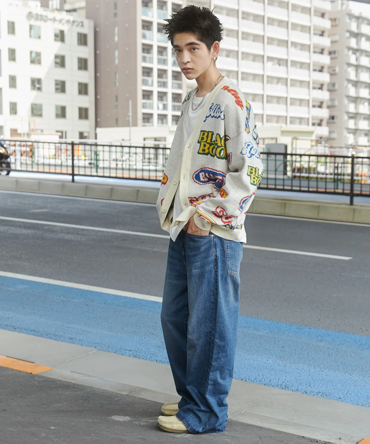 リラックスフィットパターンカーディガン - Image 12