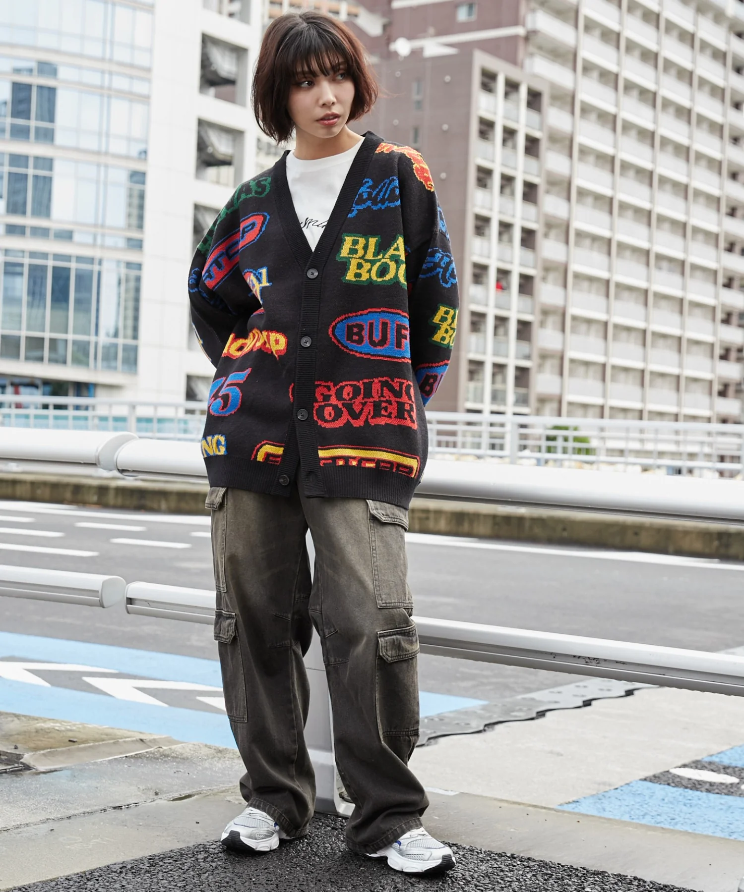 リラックスフィットパターンカーディガン - Image 16
