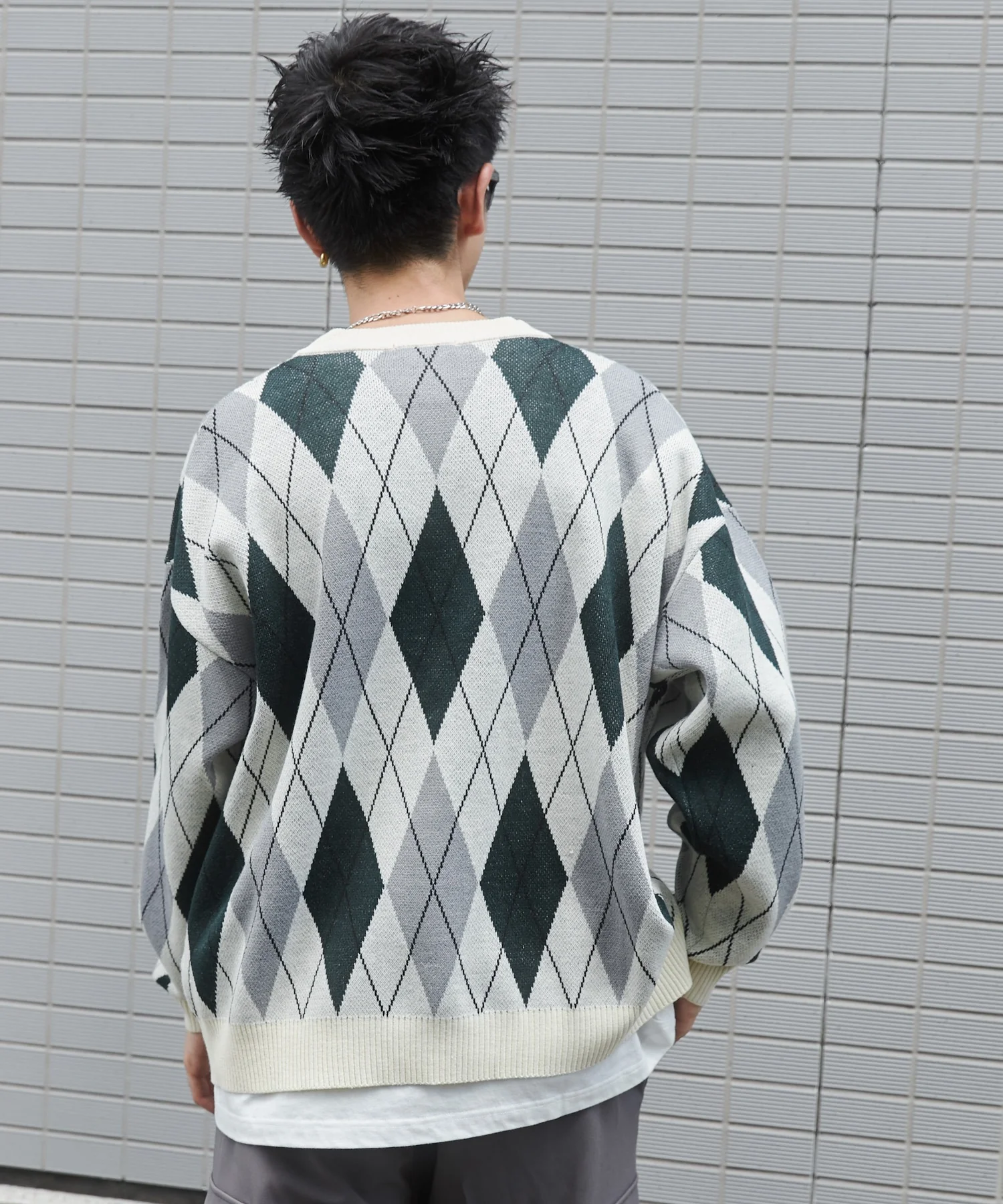 リラックスフィットパターンカーディガン - Image 18