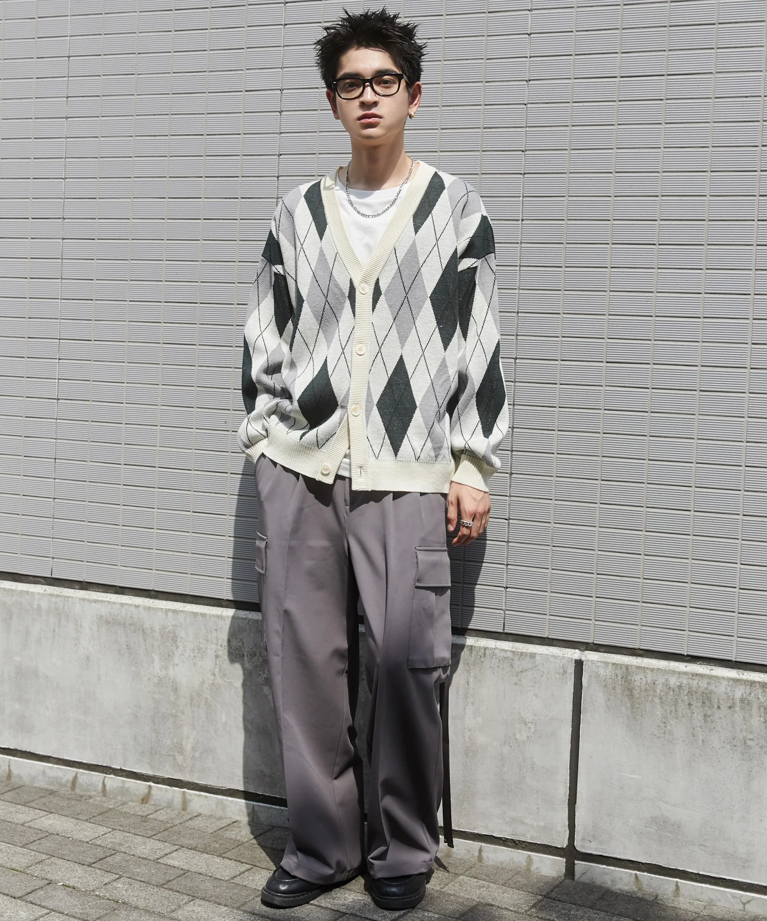 リラックスフィットパターンカーディガン - Image 19
