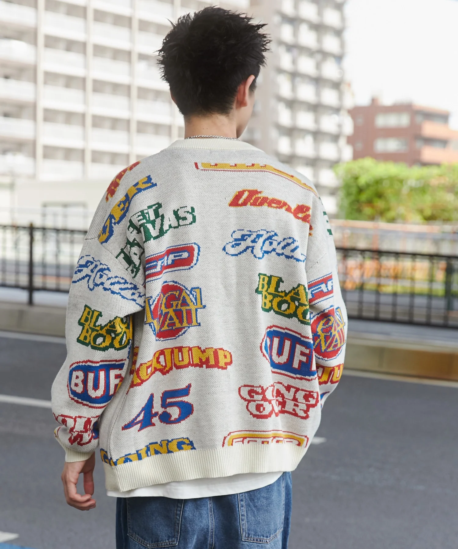 リラックスフィットパターンカーディガン - Image 27